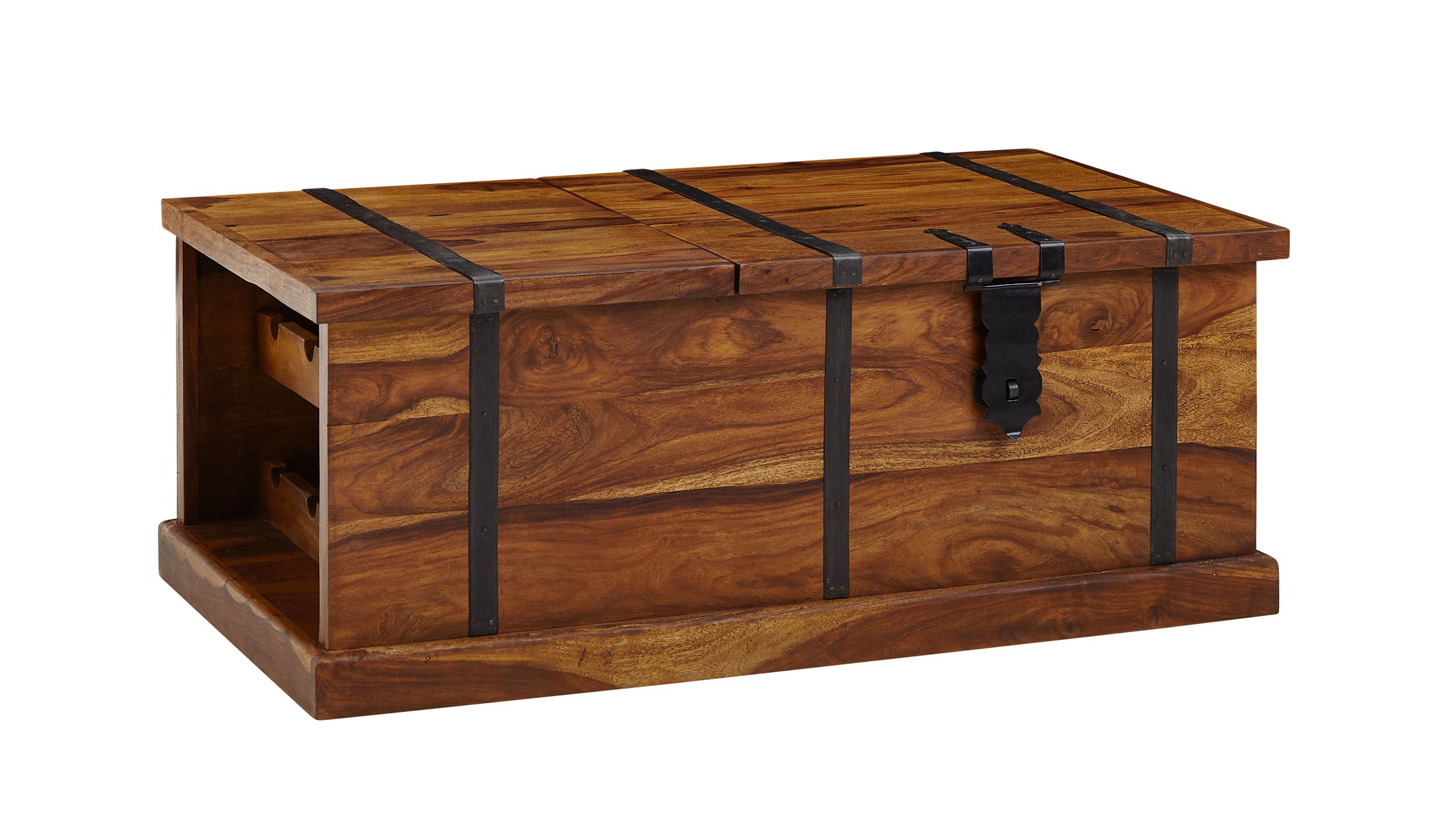 Couchtisch Sheesham massiv gebeizt 100 x 60 cm - Truhentisch - STIG