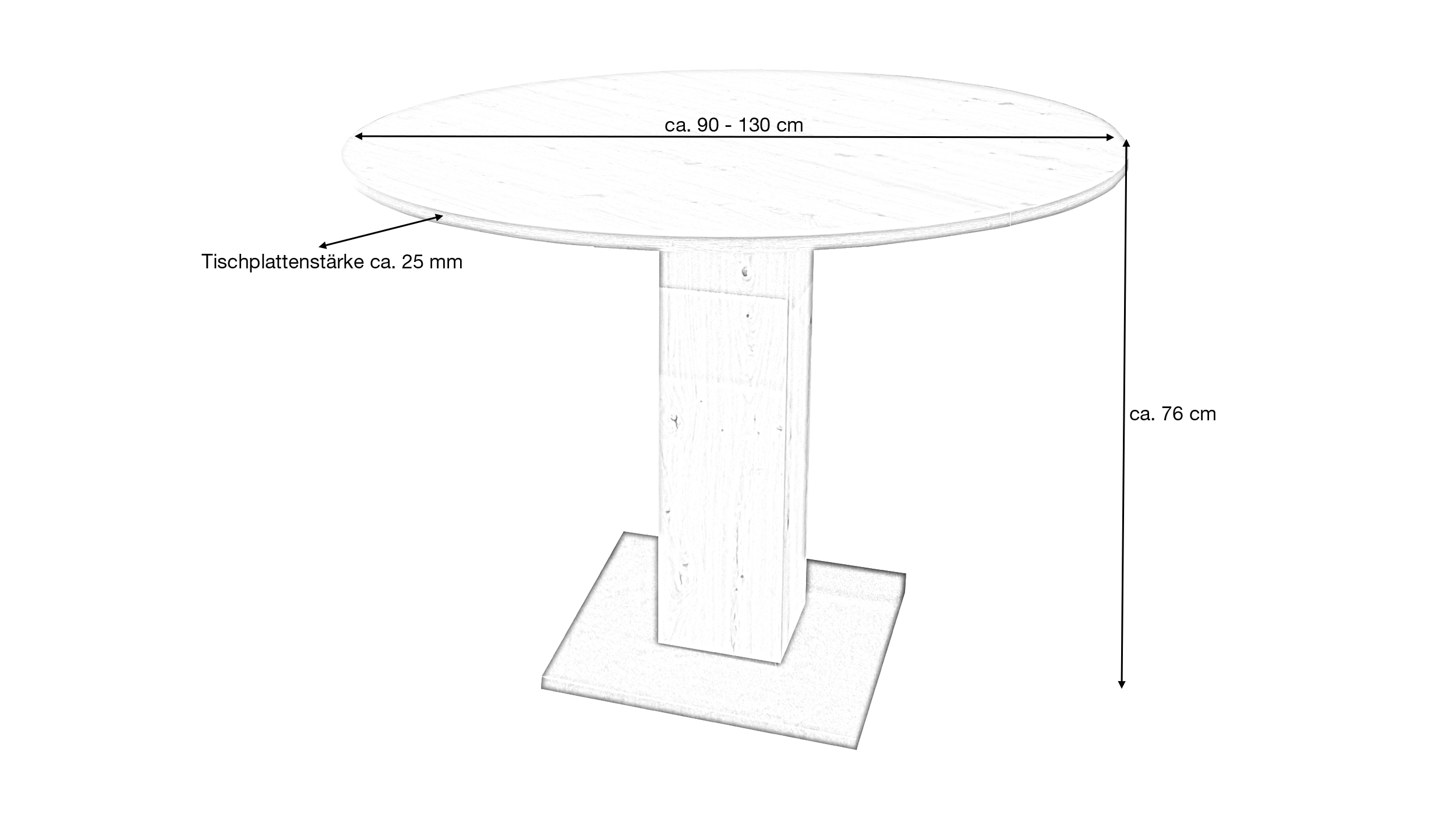 Esstisch rund ausziehbar 90 cm graphit - TAP