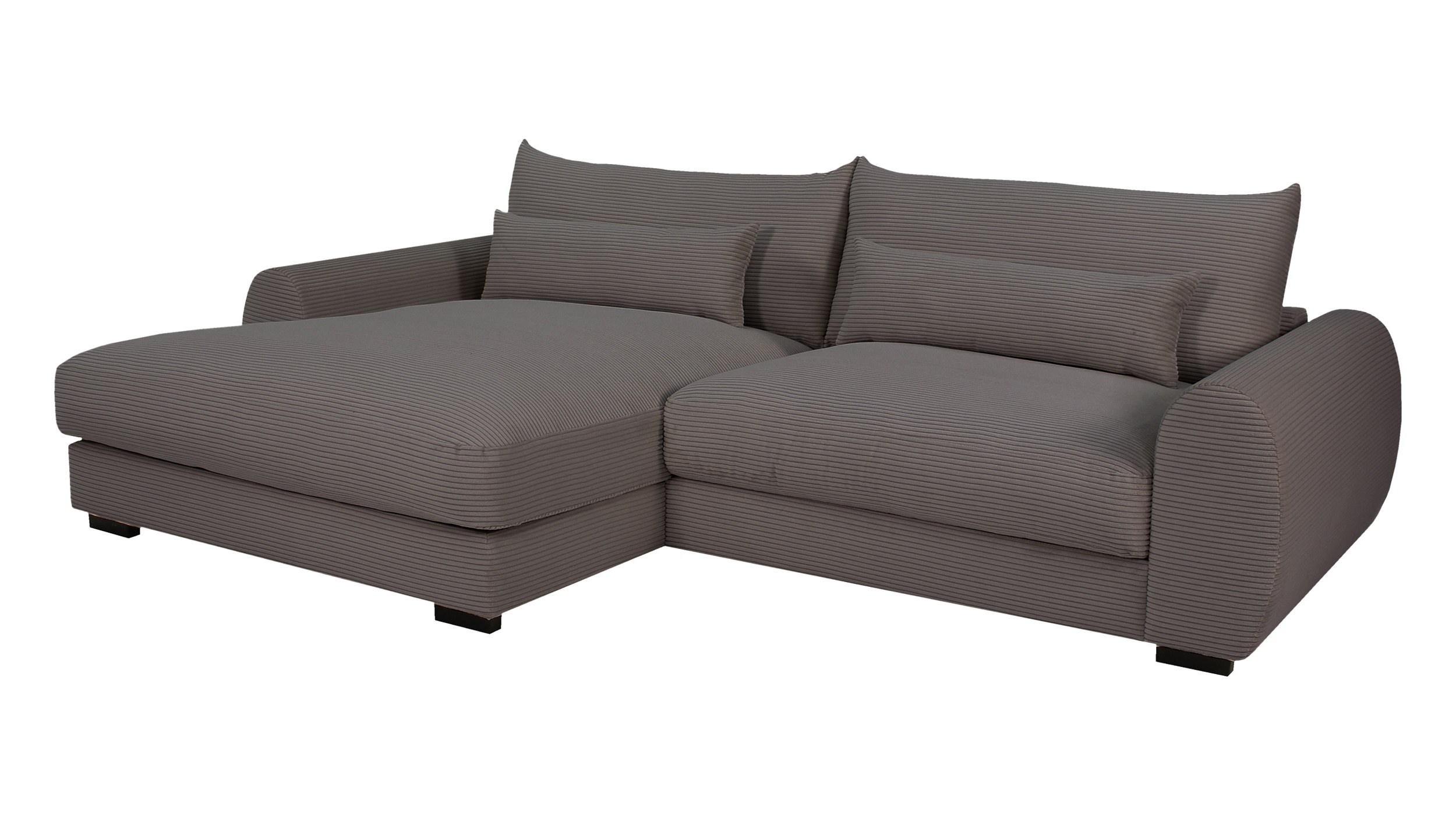 Ecksofa grau Cord 265 x 180 cm OT links - MARK