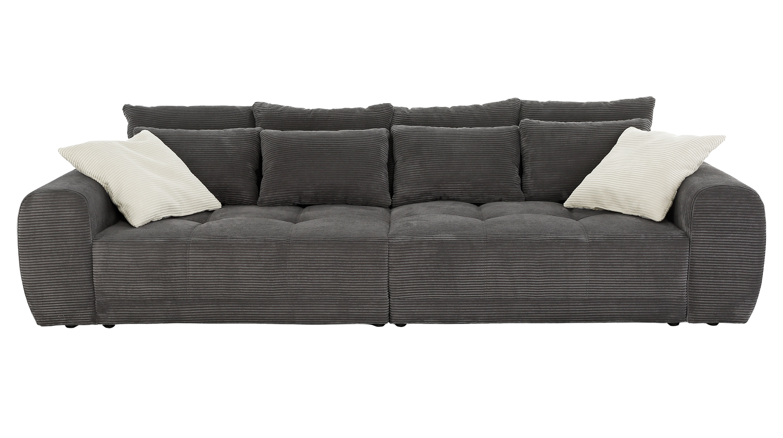 Big Sofa Cord grau - 308 cm - Federkern - JANNI