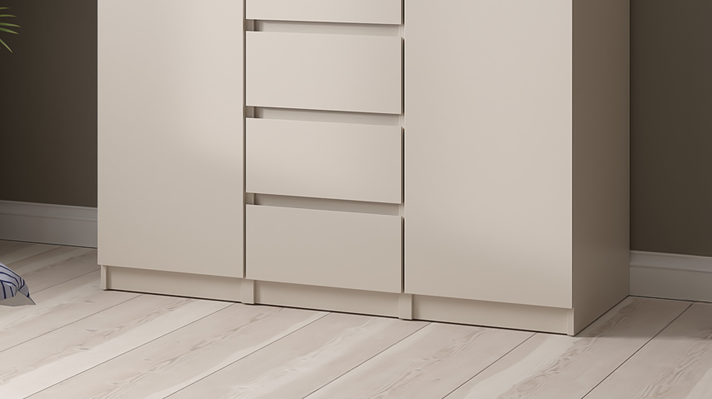 Sideboard mit 4 Schubladen beige - Jackson Hickory 121 cm - NAIA