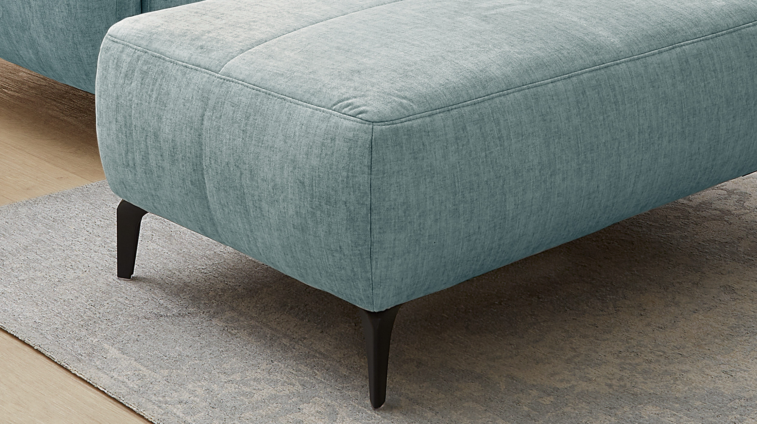 Hocker Sitzhocker 79 x 111 cm blau Veloursbezug - SALO