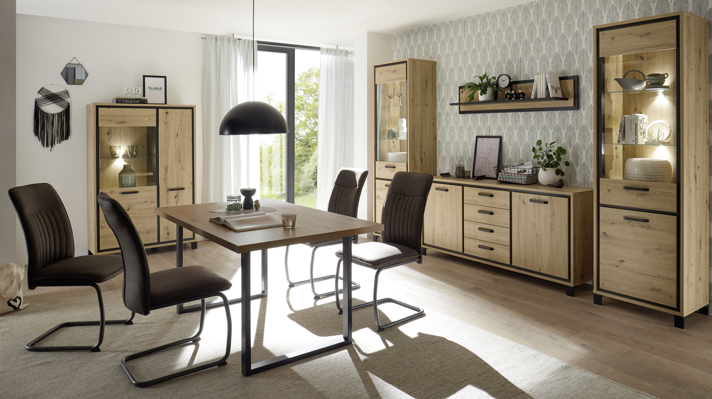Esstisch 160 x 90 cm Artisan Eiche Holzdekor - TABLES