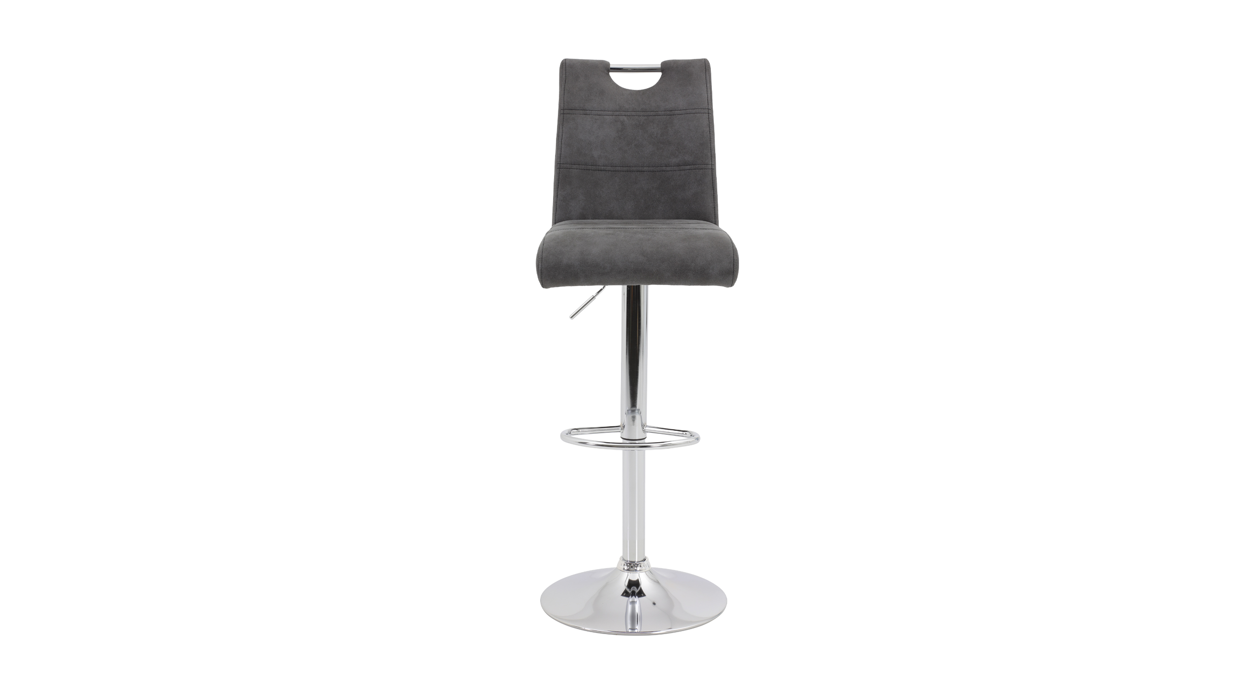 Barhocker Vintage anthrazit höhenverstellbar chromfarbig - MIRANDA