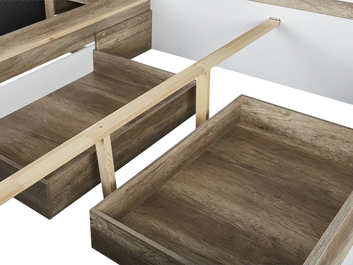 Bettanlage 180 x 200 cm Monument Oak - weiß - FERNANDO