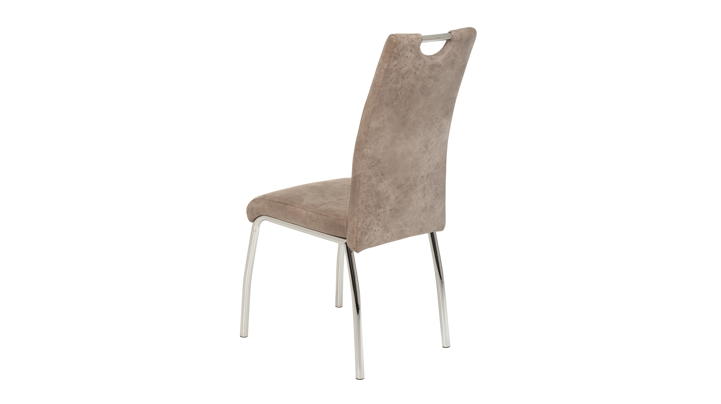 Polsterstuhl beige Metallgestell - Microfaser - SUSI