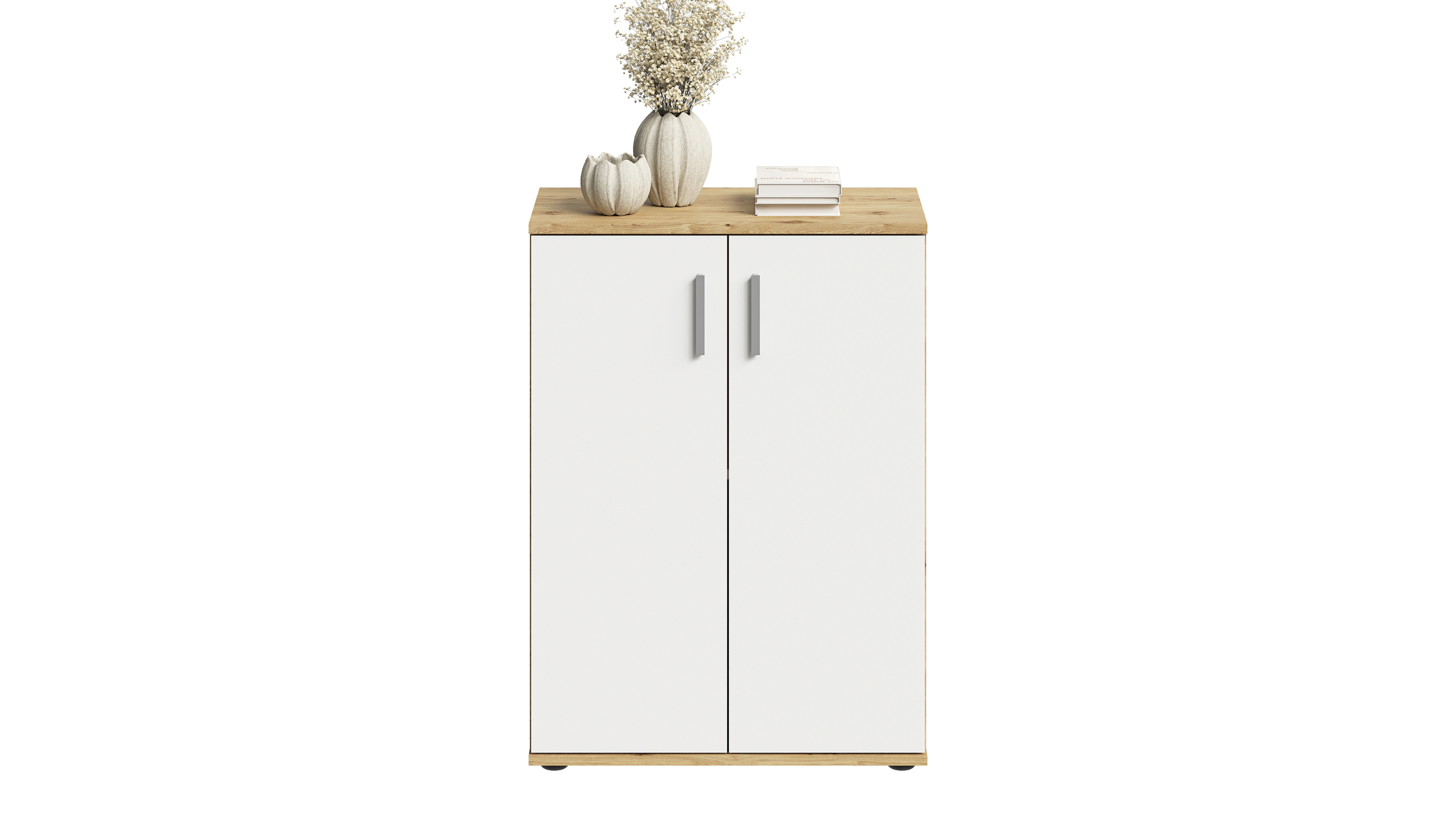 Kommode weiß Artisan Eiche 120 cm -2-türig - ALBATA