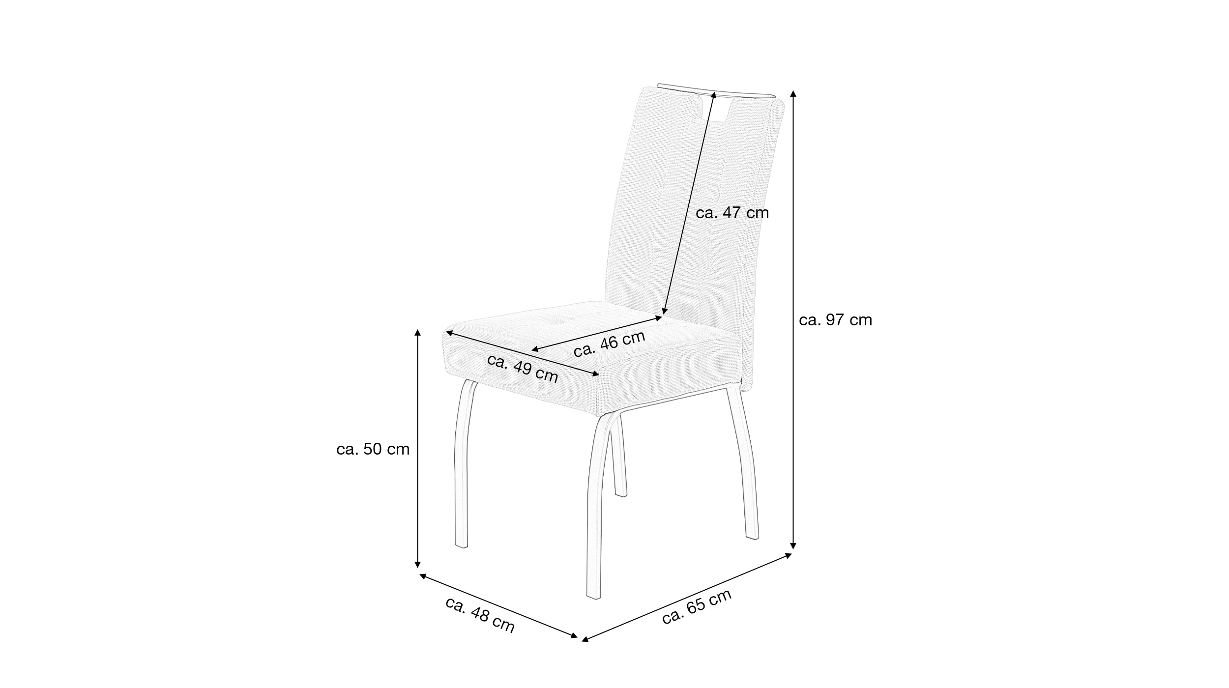 Polsterstuhl beige Metallgestell Microfaser Webstoff - LAILA