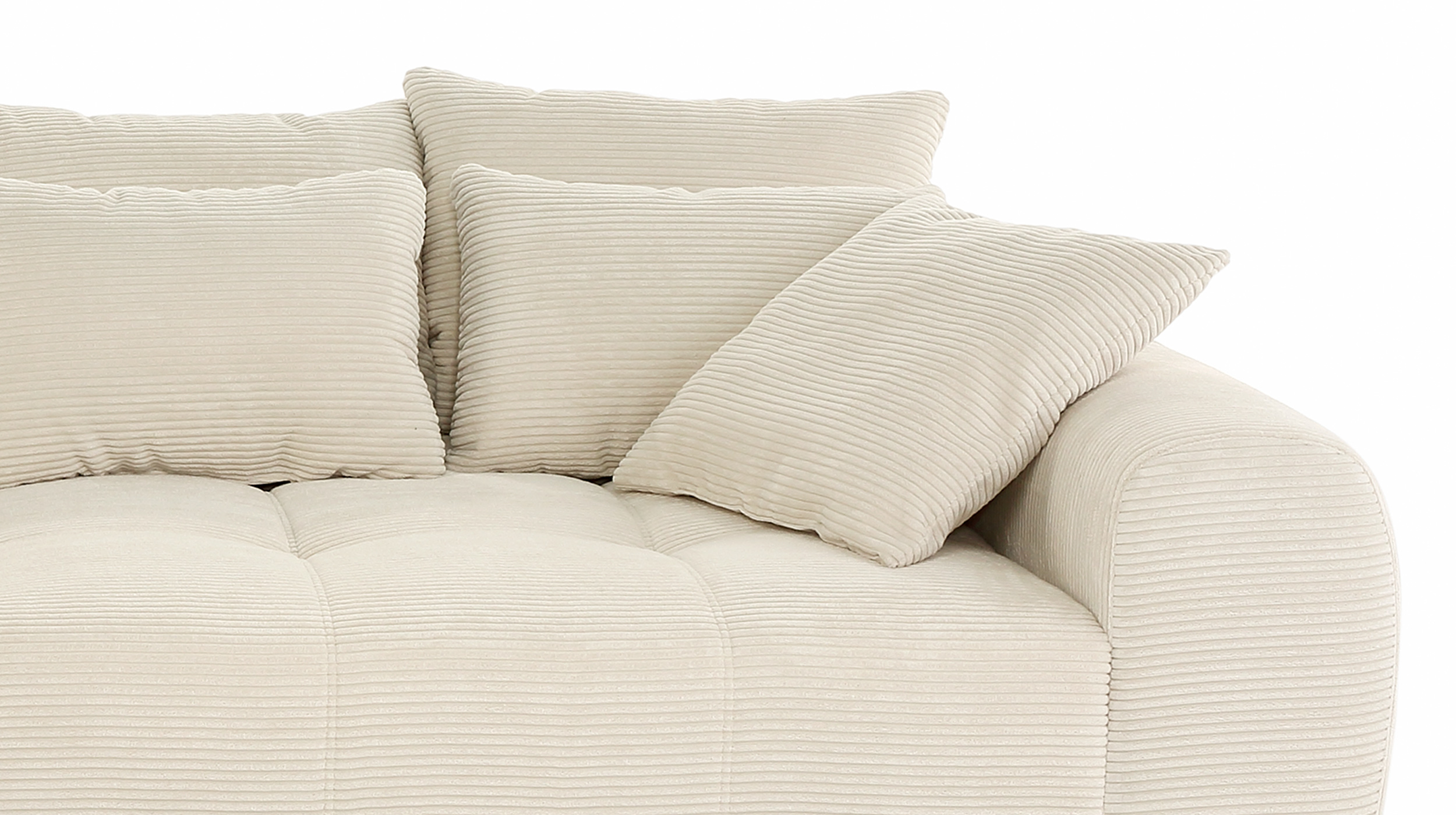 Big Sofa Cord beige - 308 cm - Federkern - JANNI