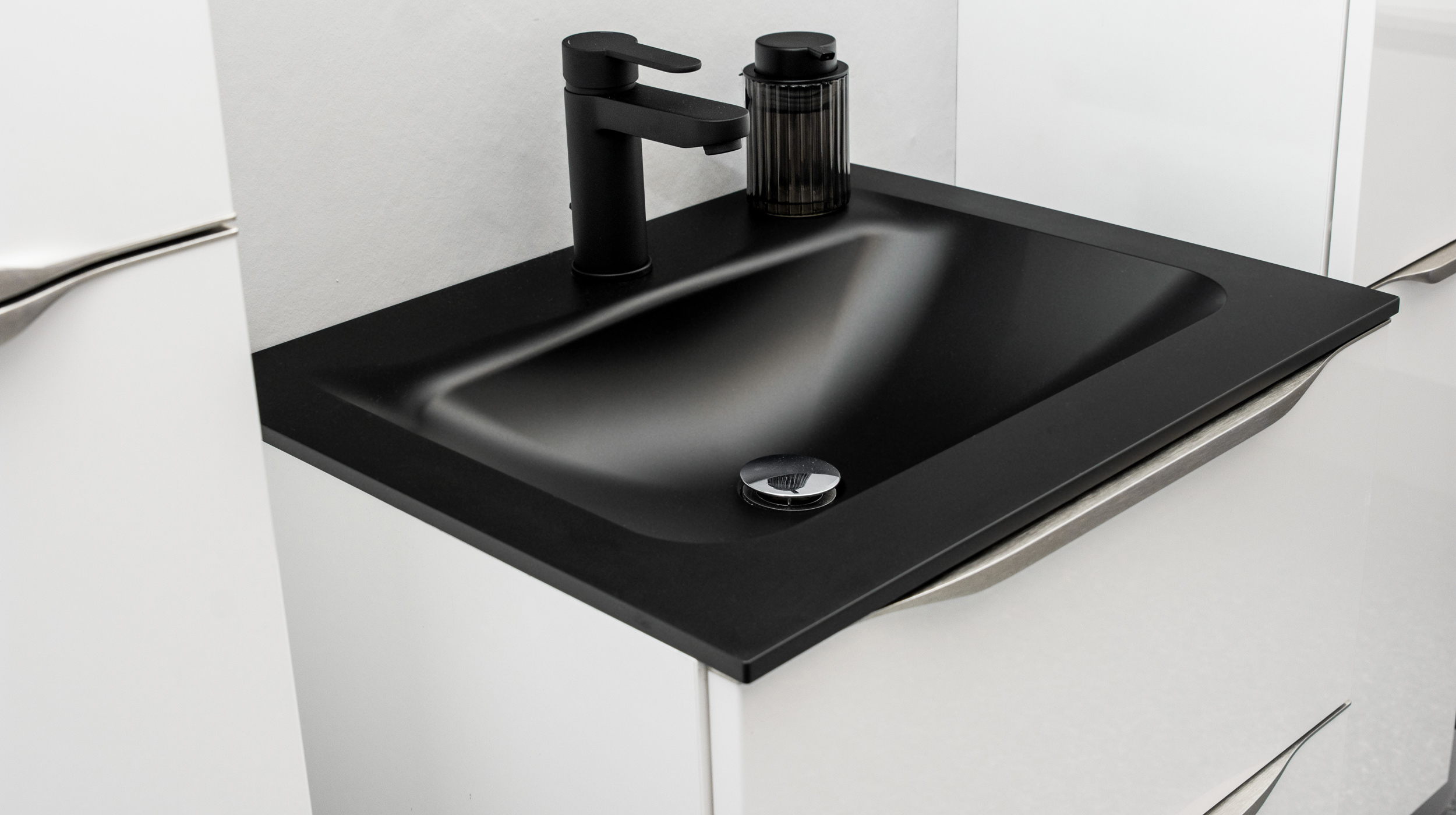 Badmöbel-Set weiß Glanz - 4-Teile - Waschtisch 60 cm - FRANA
