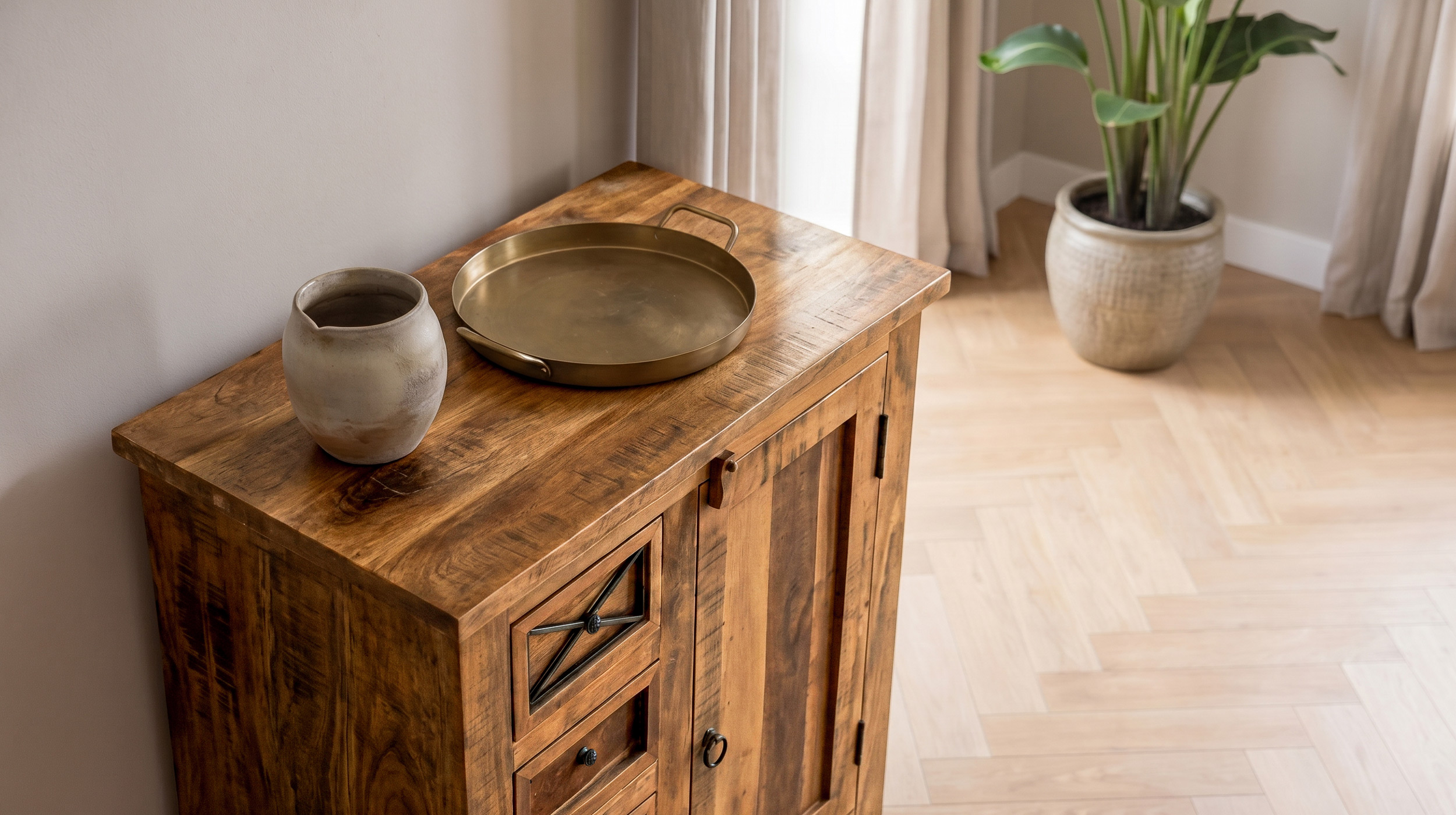 Sideboard 70 cm Akazie massiv lackiert montiert 70 cm - ACANO