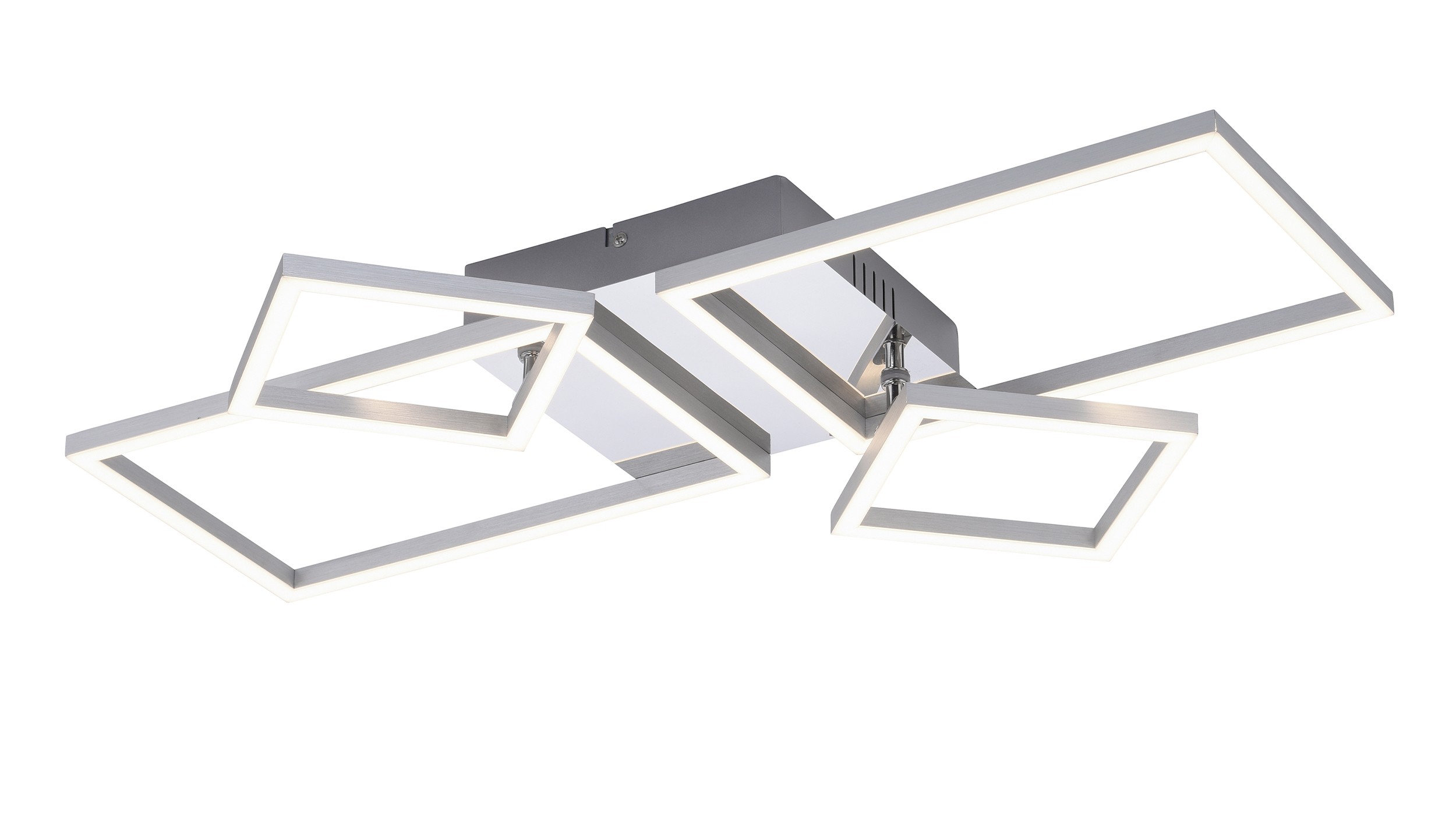 Deckenleuchte stahlfarben 65 x 8 cm 4 LED Paneele drehbar - IVEN