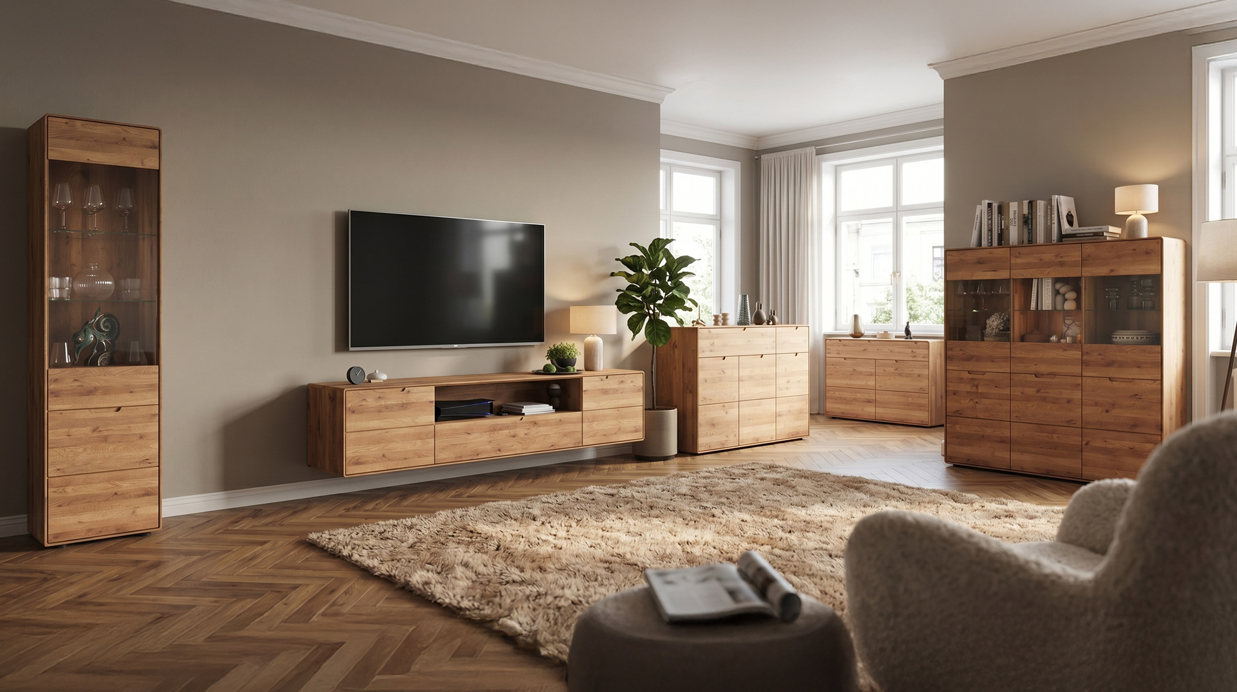Wandboard Wildeiche massiv geölt 70 cm - LUCAS