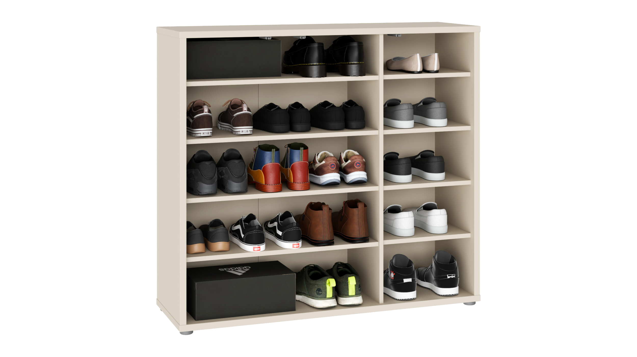 Schuhschrank beige 109 x 99 cm 3-türig - ALICE SPRINGS