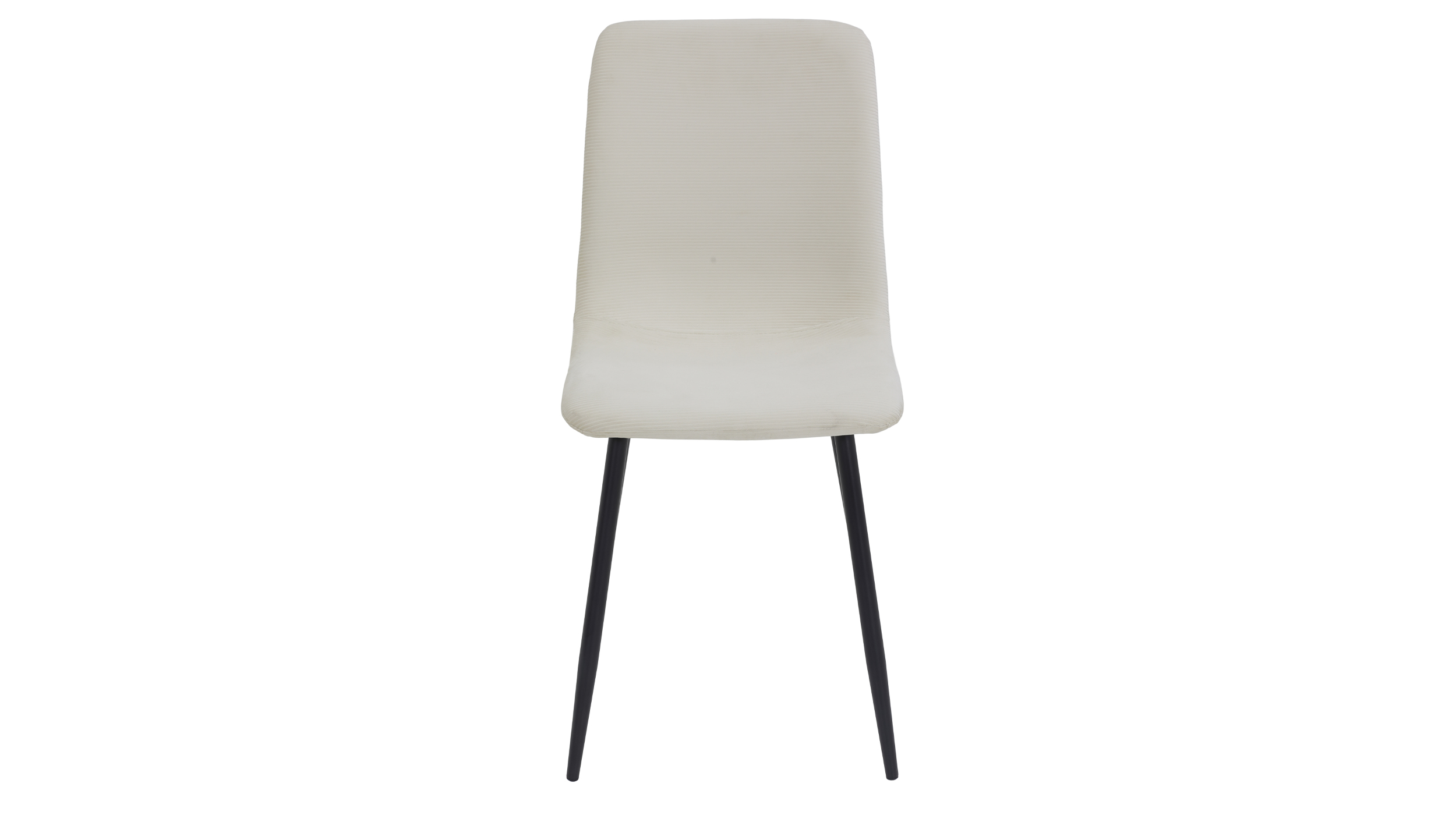 Polsterstuhl beige Microfaser Cordoptik Metallgestell - LEIPZIG