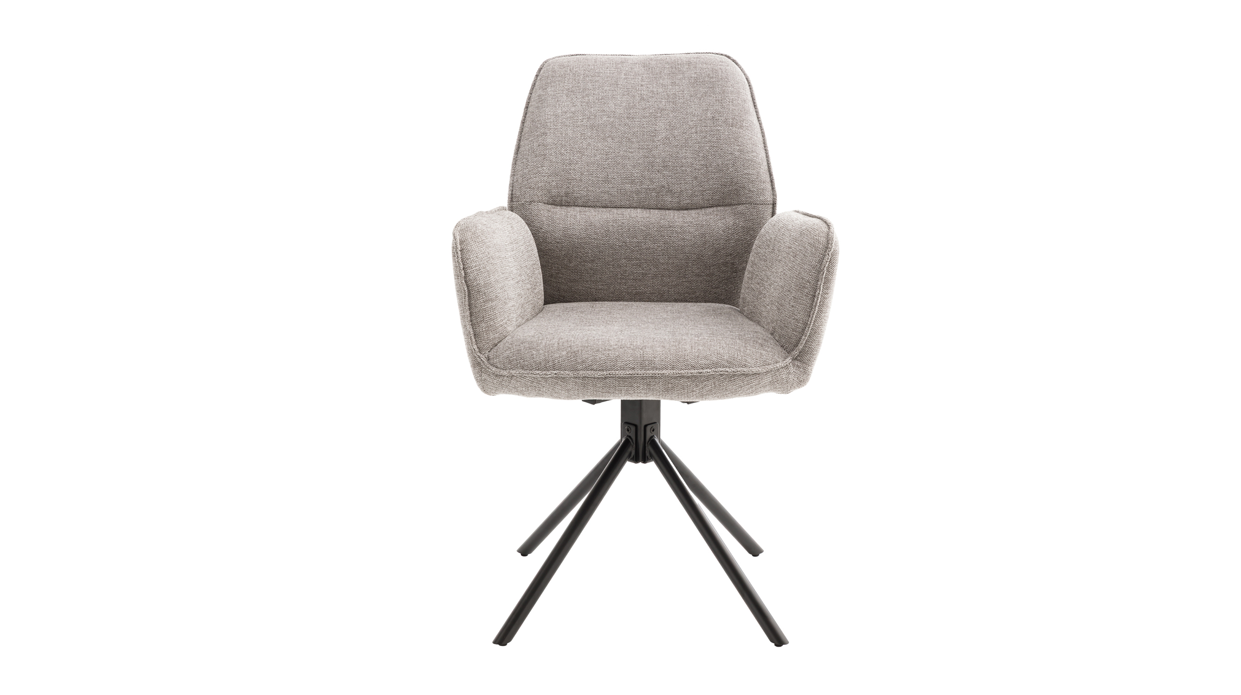 Armlehnstuhl grau Drehstuhl Stoffbezug Chenille Optik - GREYTON