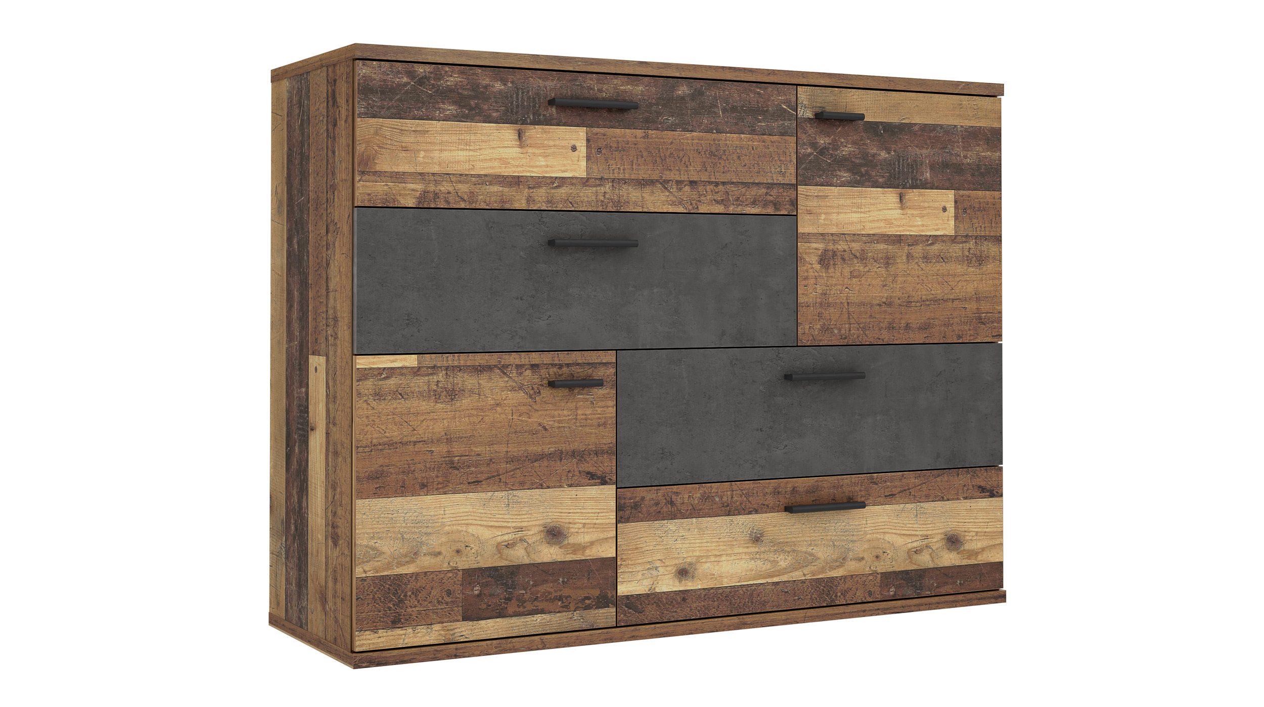 Kommode Old Wood - grau 125 cm - SKIVE