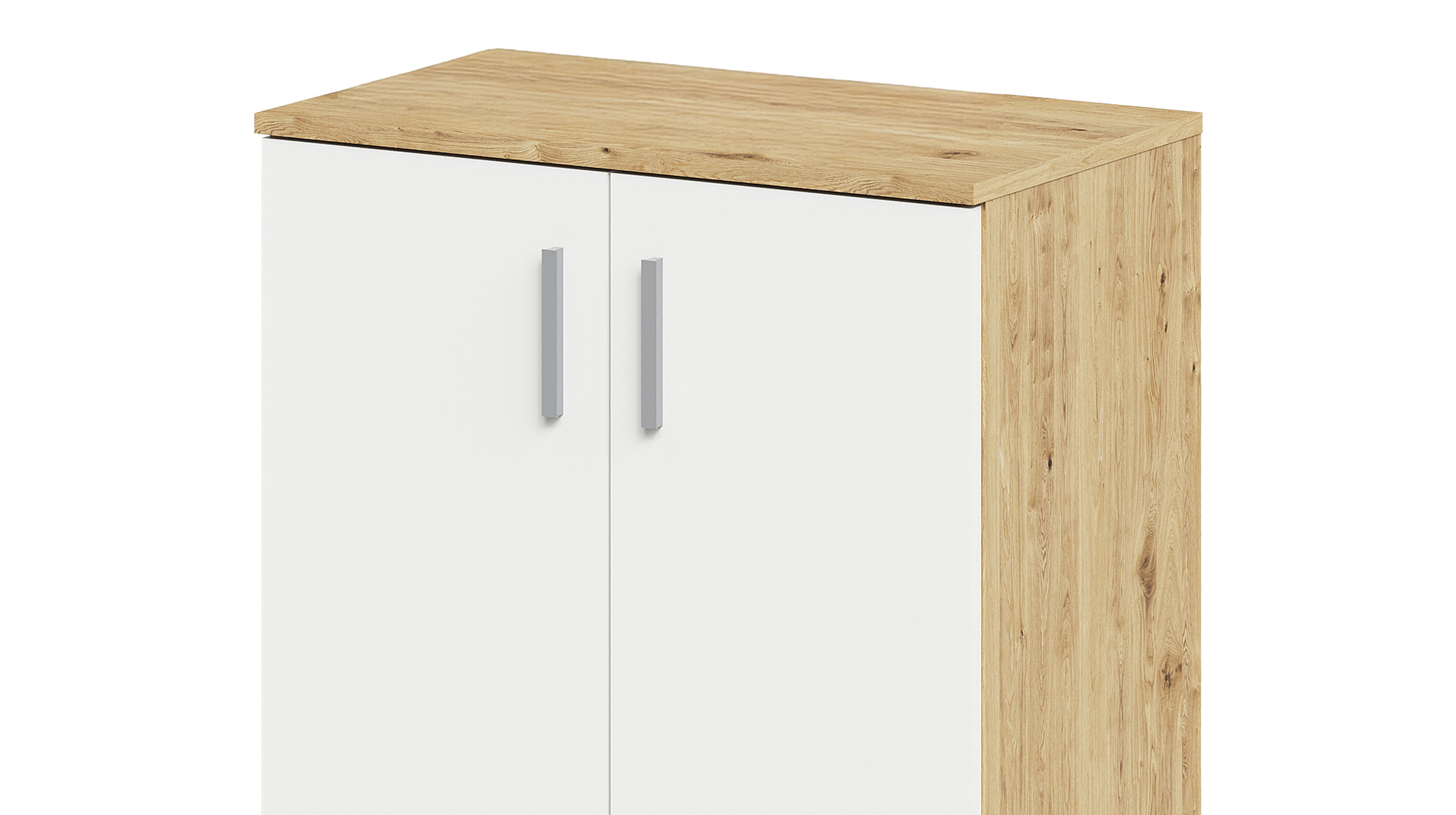 Kommode weiß Artisan Eiche 120 cm -2-türig - ALBATA