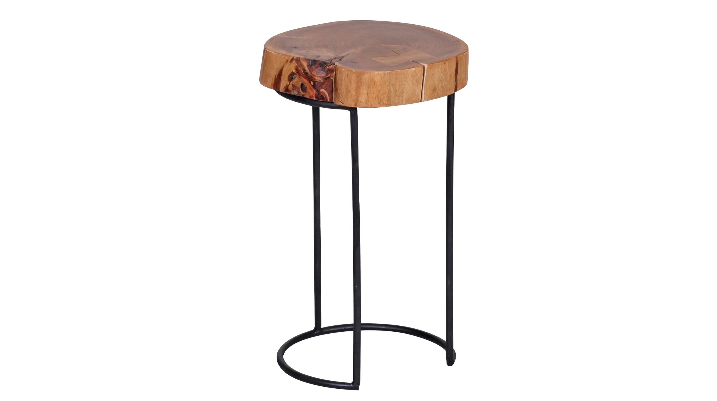 Beistelltisch Akazie massiv lackiert - rund - 28 x 45 cm - ACAS