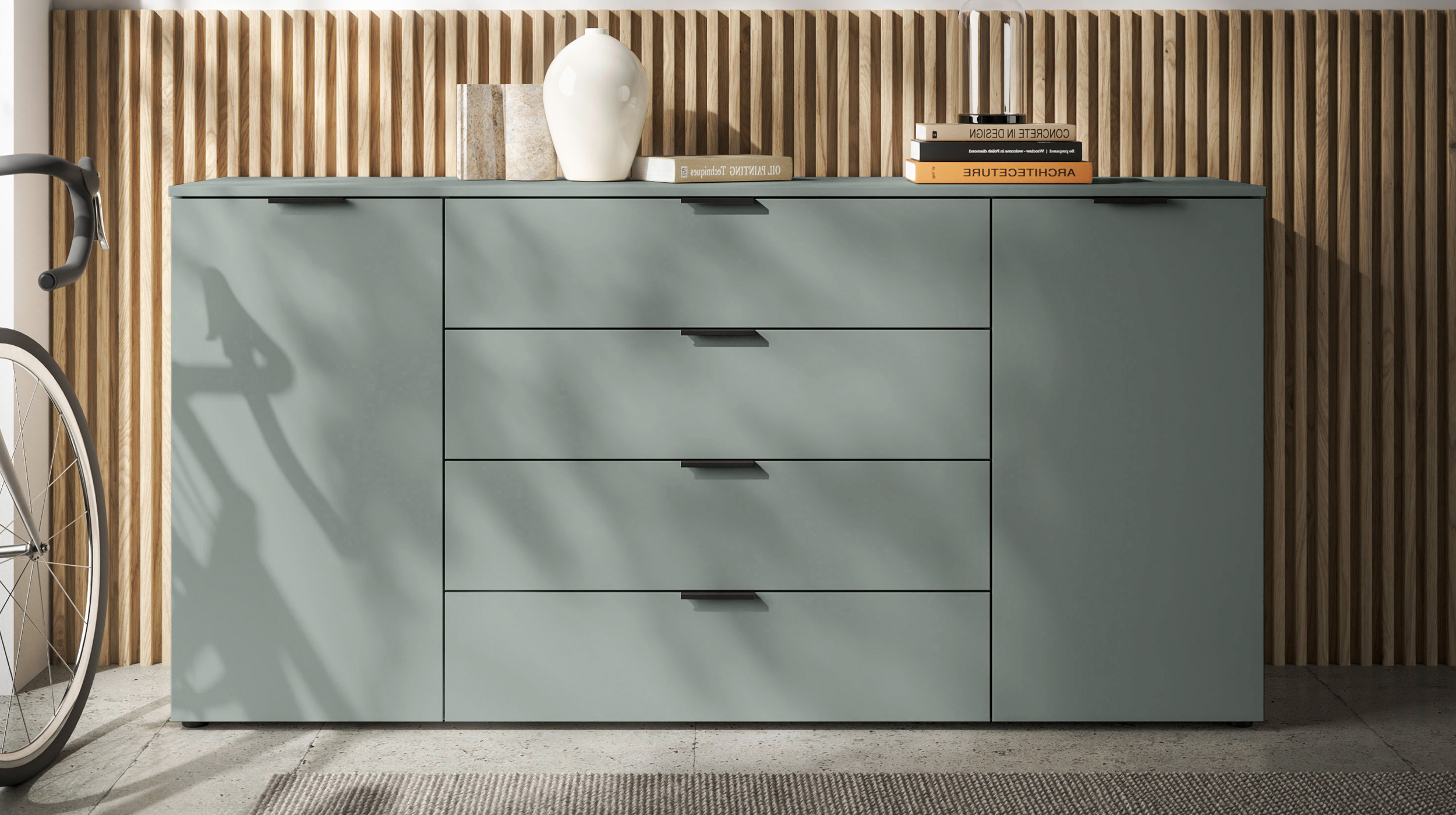 Sideboard mit 4 Schubladen grün 180 cm - LINZ