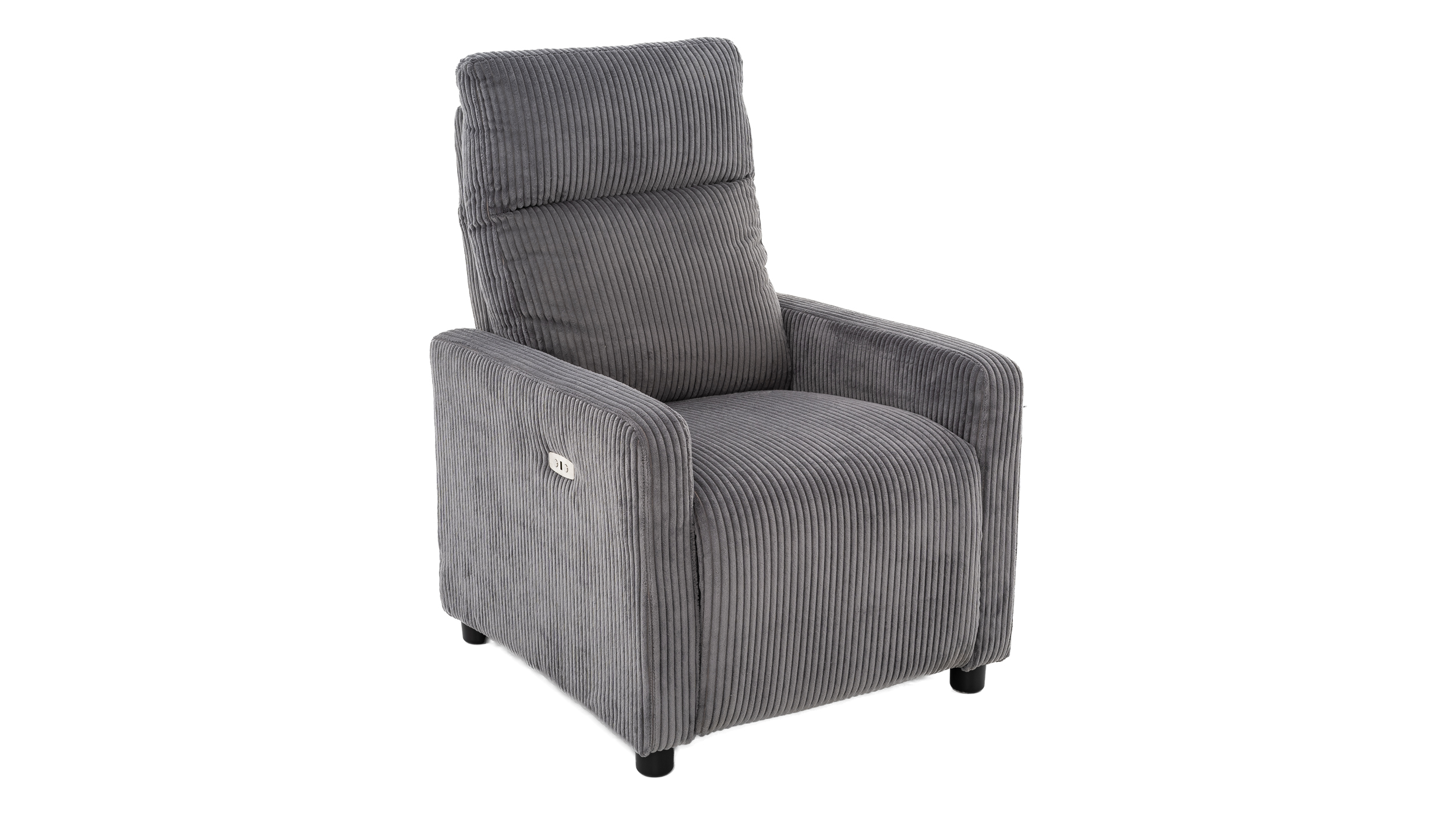 Fernsehsessel Cord grau mit Relaxfunktion - LIVANO