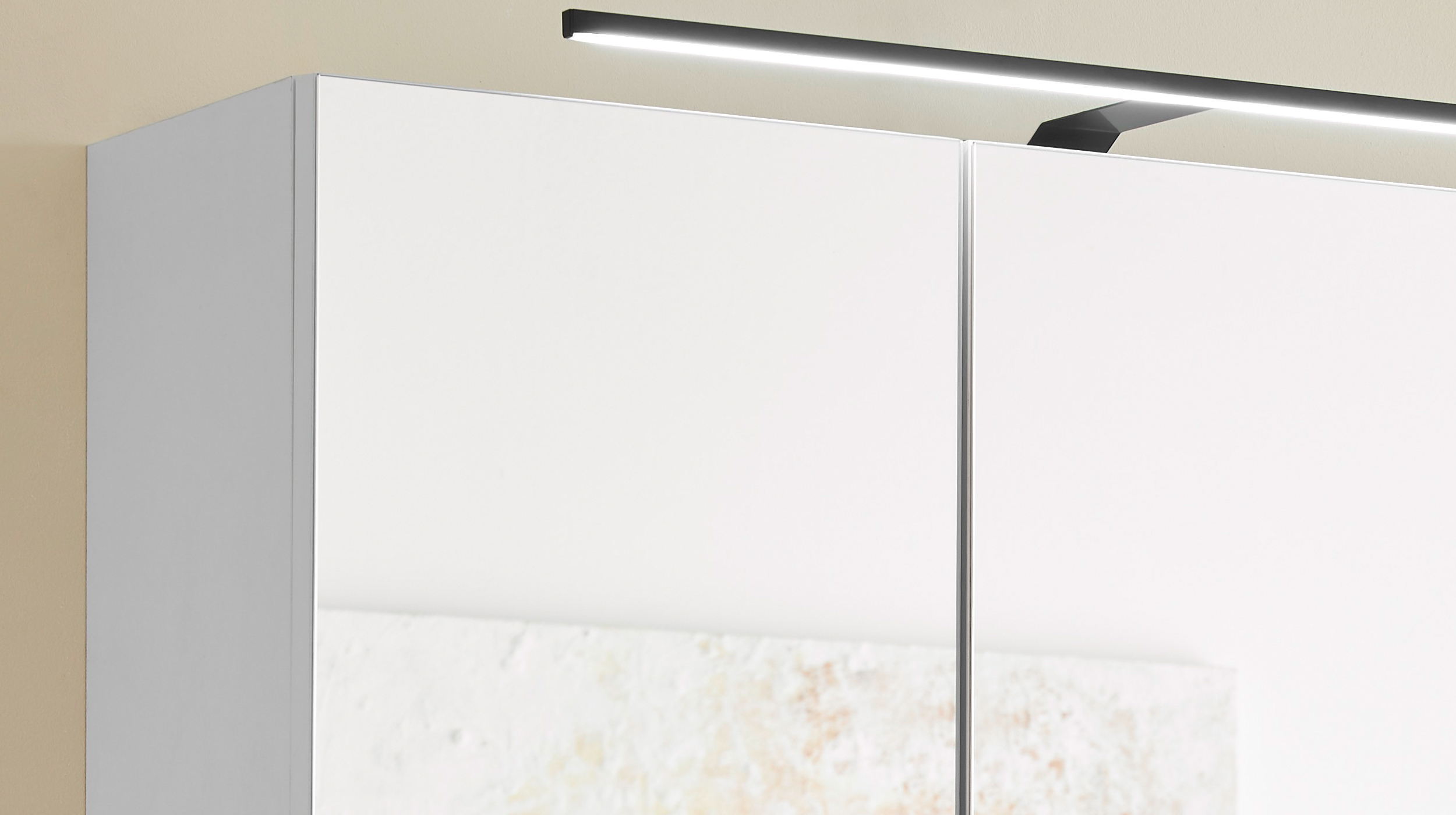 Spiegelschrank mit Beleuchtung weiß Evoke Eiche 80 cm - DALIA