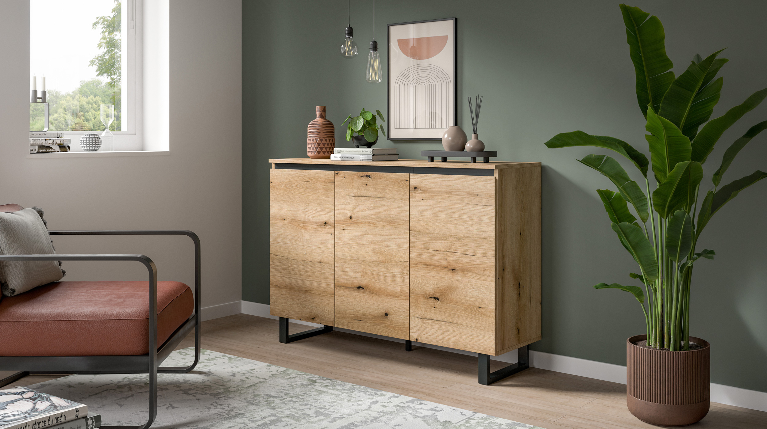 Kommode Evoke Eiche 120 x 36 cm - TOMASA