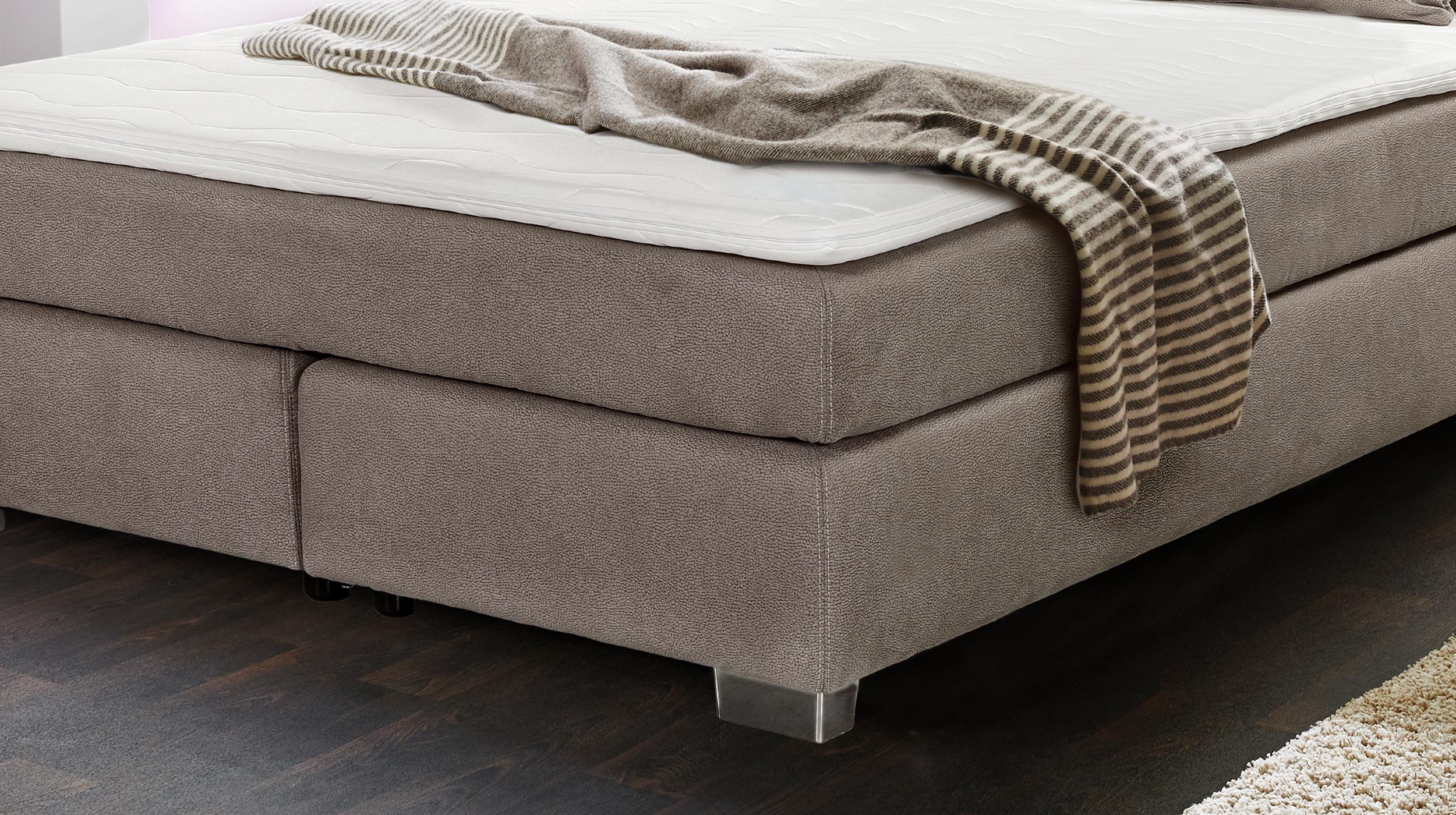 Boxspringbett 160 x 200 cm braun H3/H4 - ROMANA - MIX