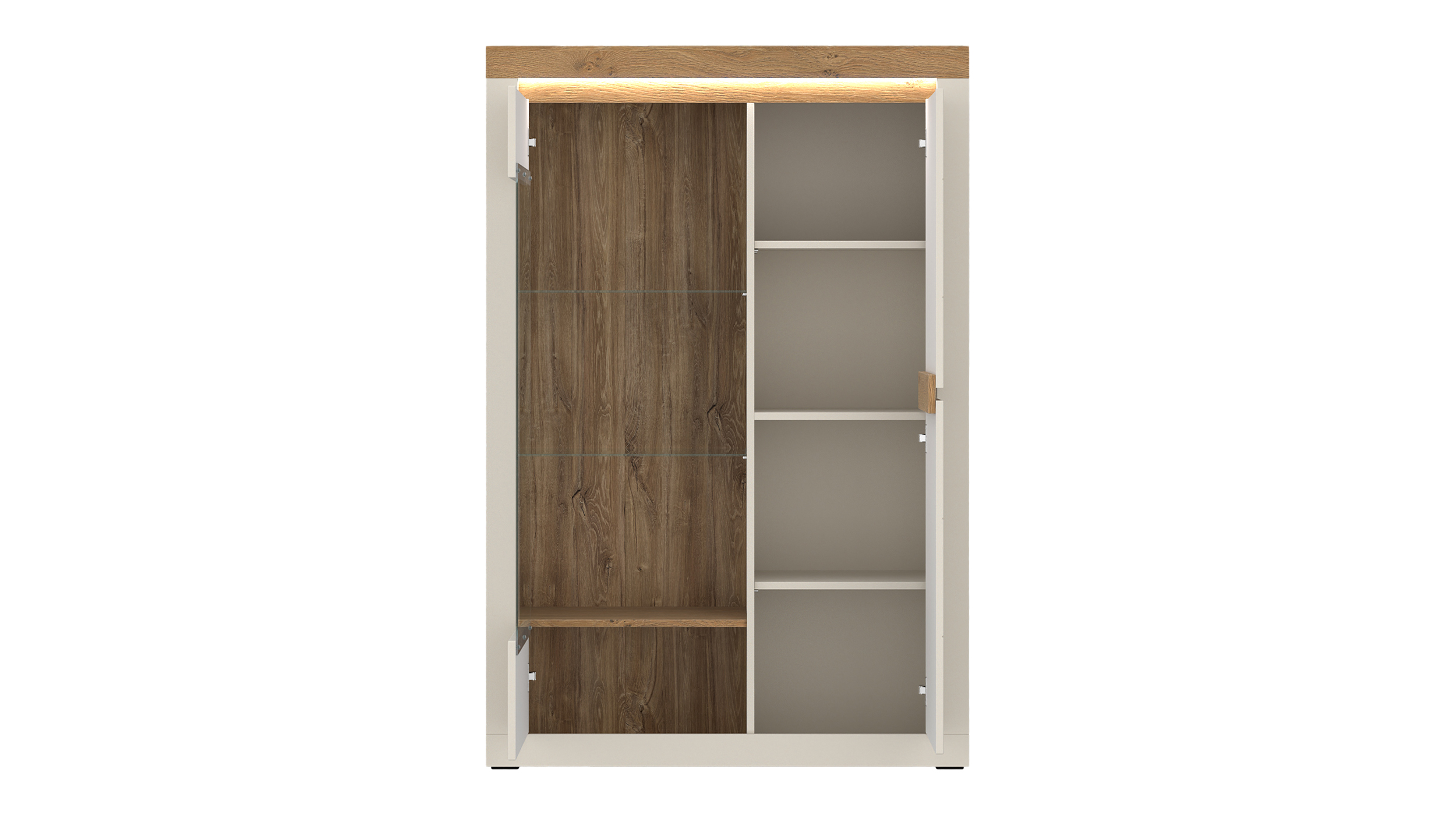 Vitrine mit Beleuchtung Eiche beige - Breite 104 cm - NAXXAR