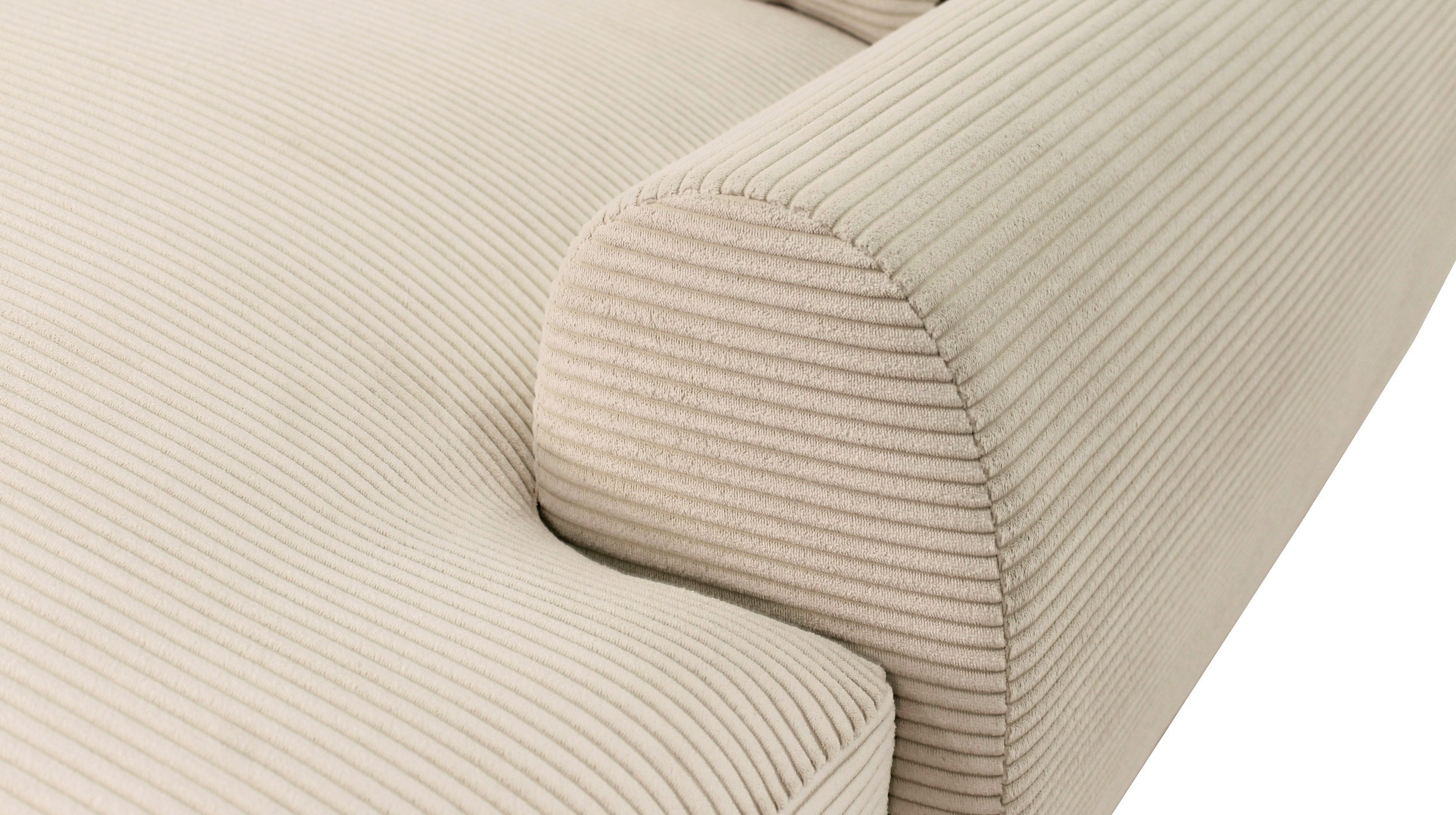 Ecksofa creme Cord 265 x 180 cm OT rechts - MARK