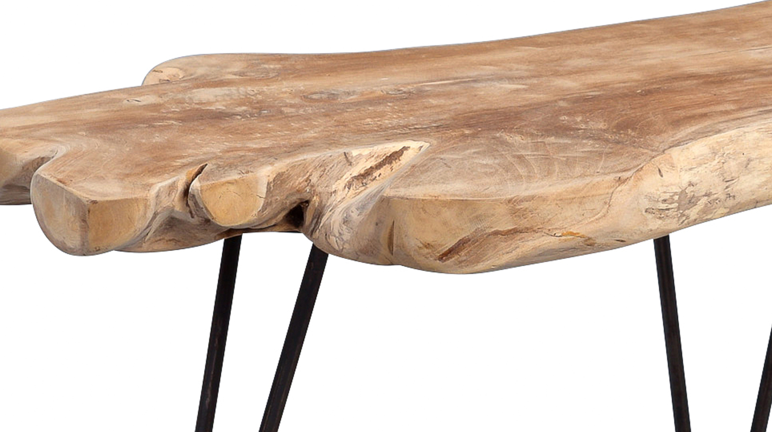 Couchtisch Massivholz Teak 100 x 40 cm - TALLUS