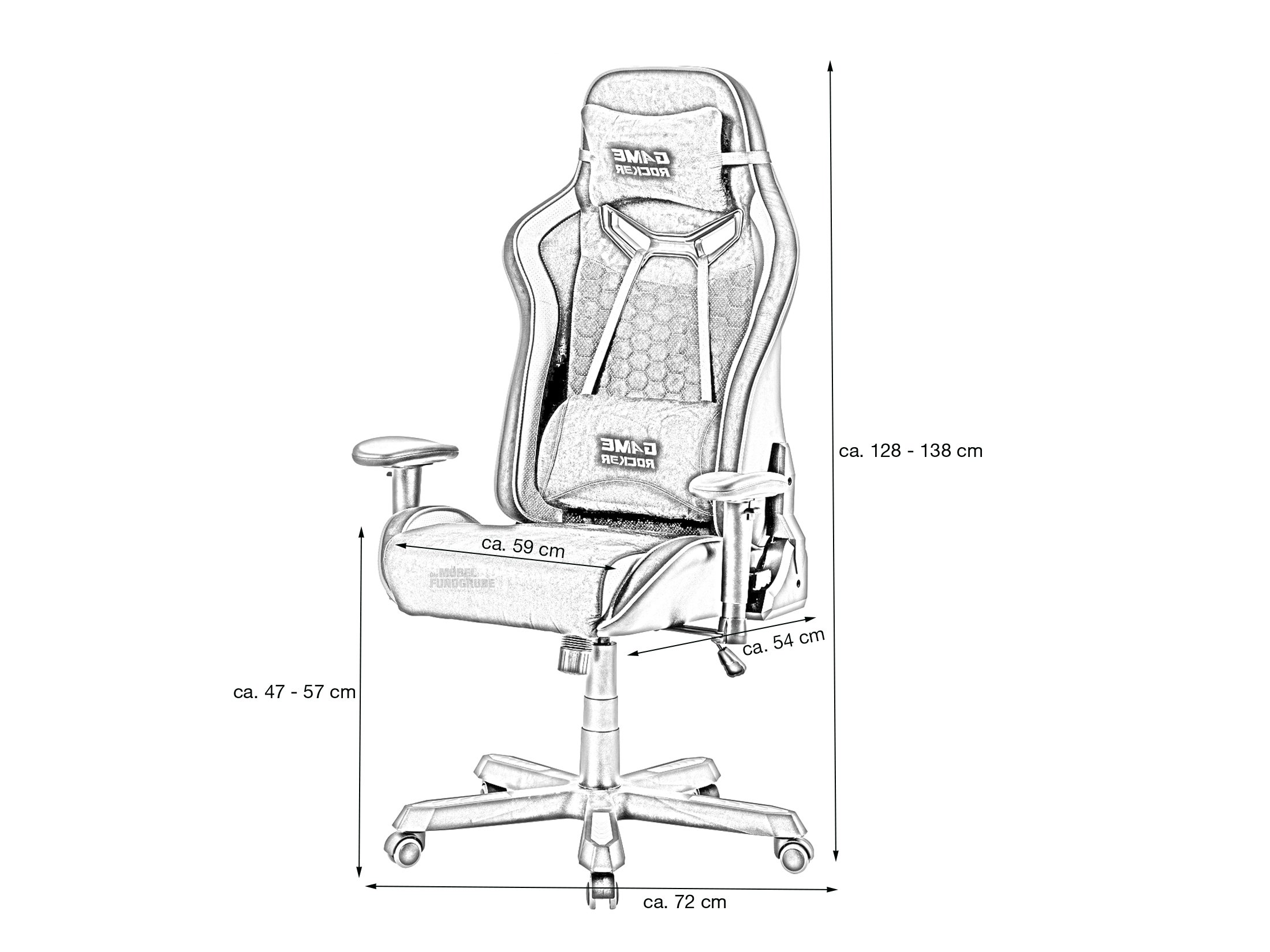 Gaming Stuhl schwarz - orange verstellbar - GAME ROCKER