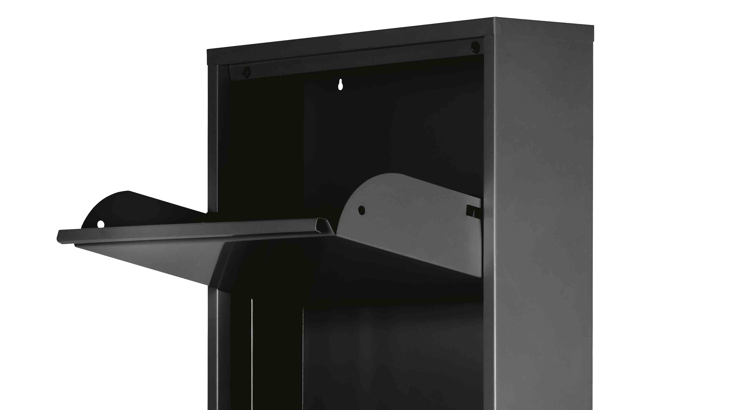 Schuhschrank schwarz lackiert 50 x 105 cm - 4-türig - KARL