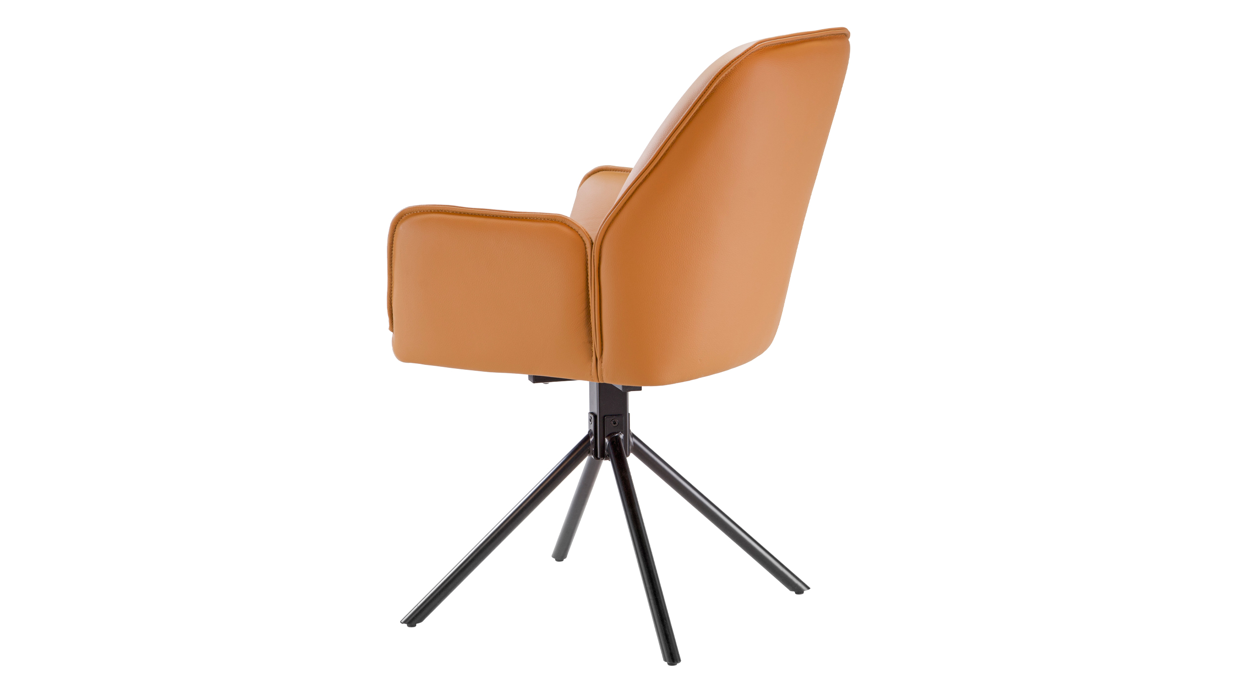 Armlehnstuhl Echtleder Cognac - drehbar - COVELO
