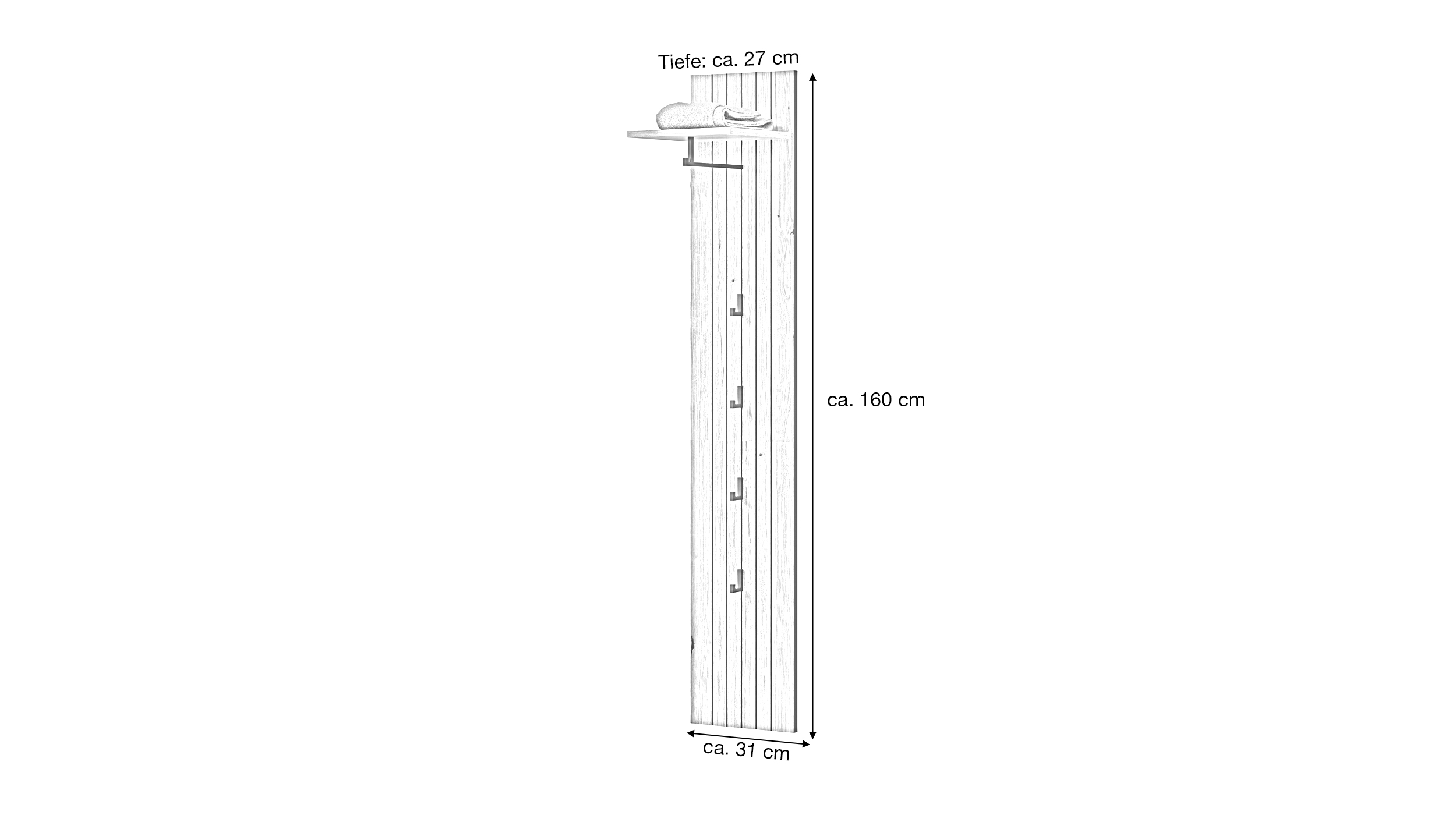Wandgarderobe Paneele Evoke Eiche 31 cm - STATION