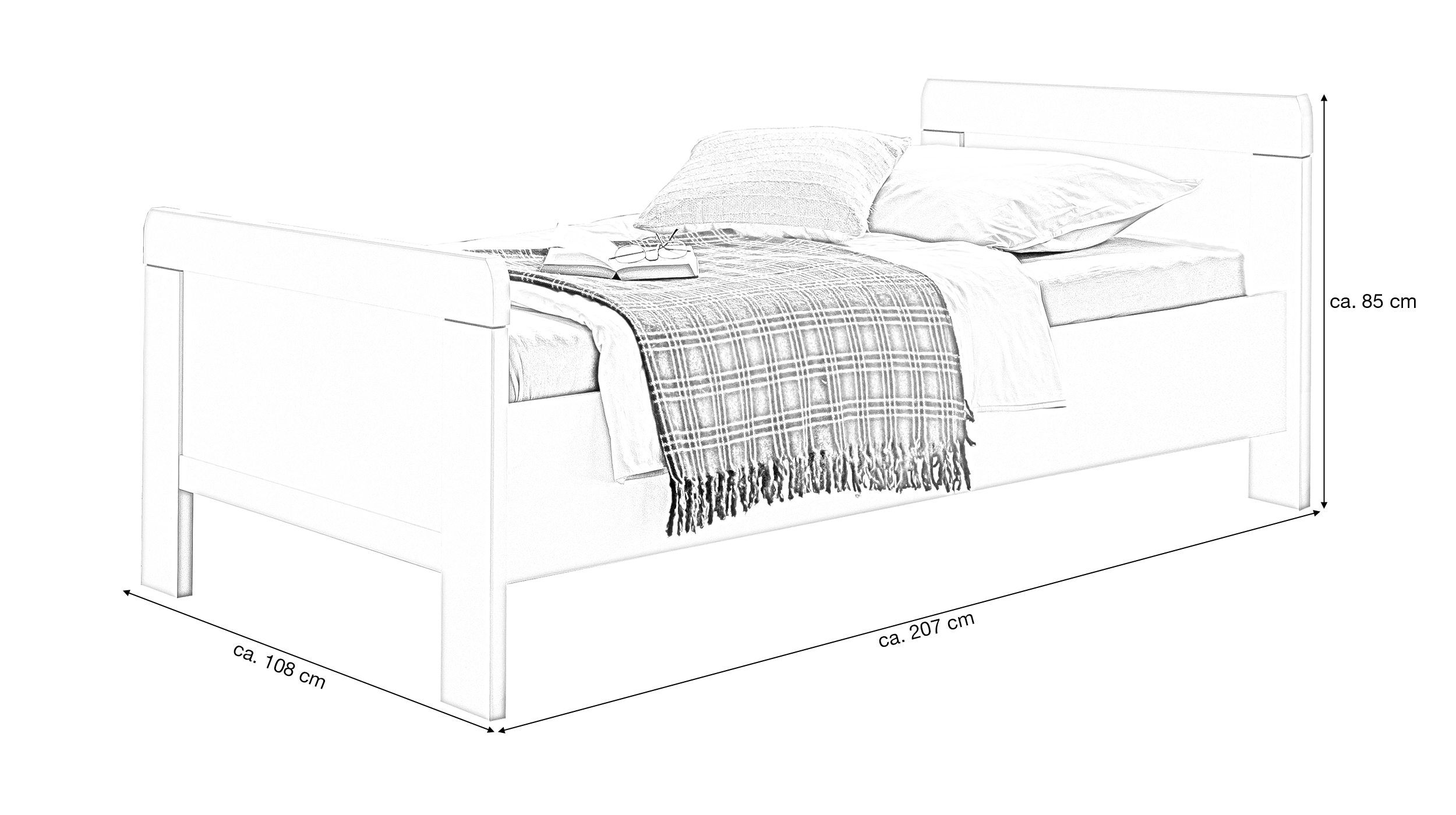 Futonbett Einzelbett 100 x 200 cm weiß - NADJA