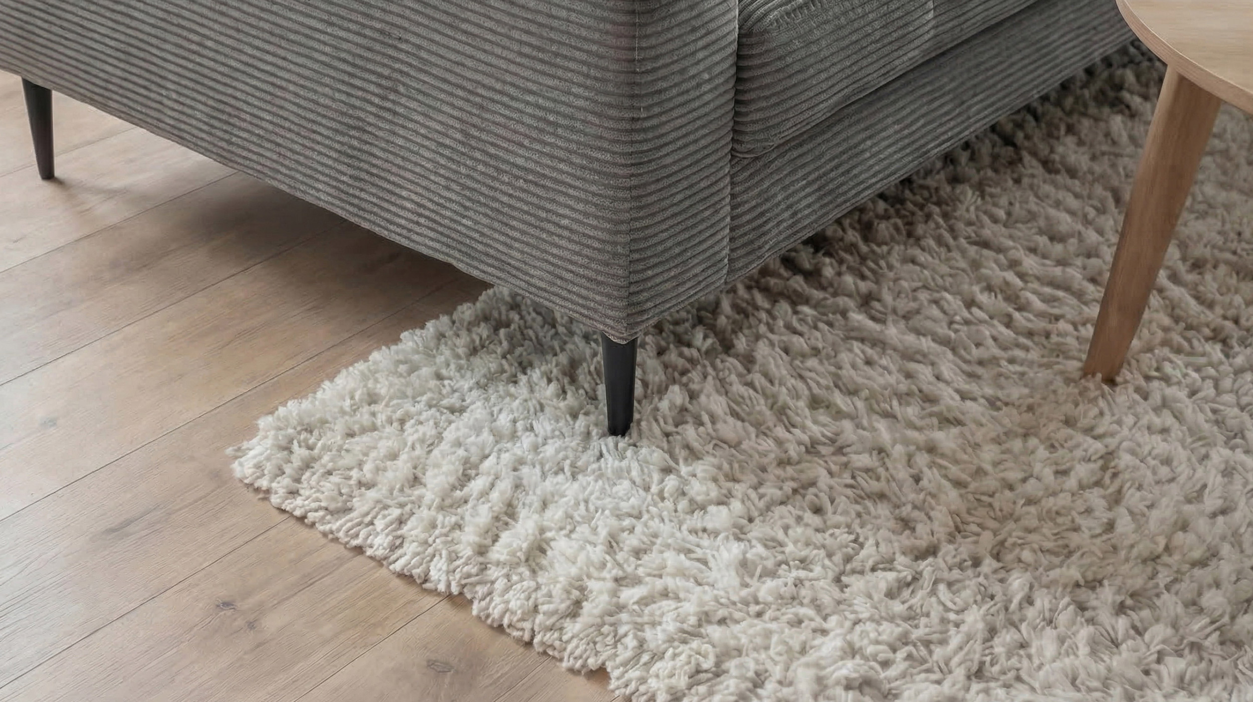 Ecksofa Cord grau 220 x 164 cm - OT links - NORDVIK
