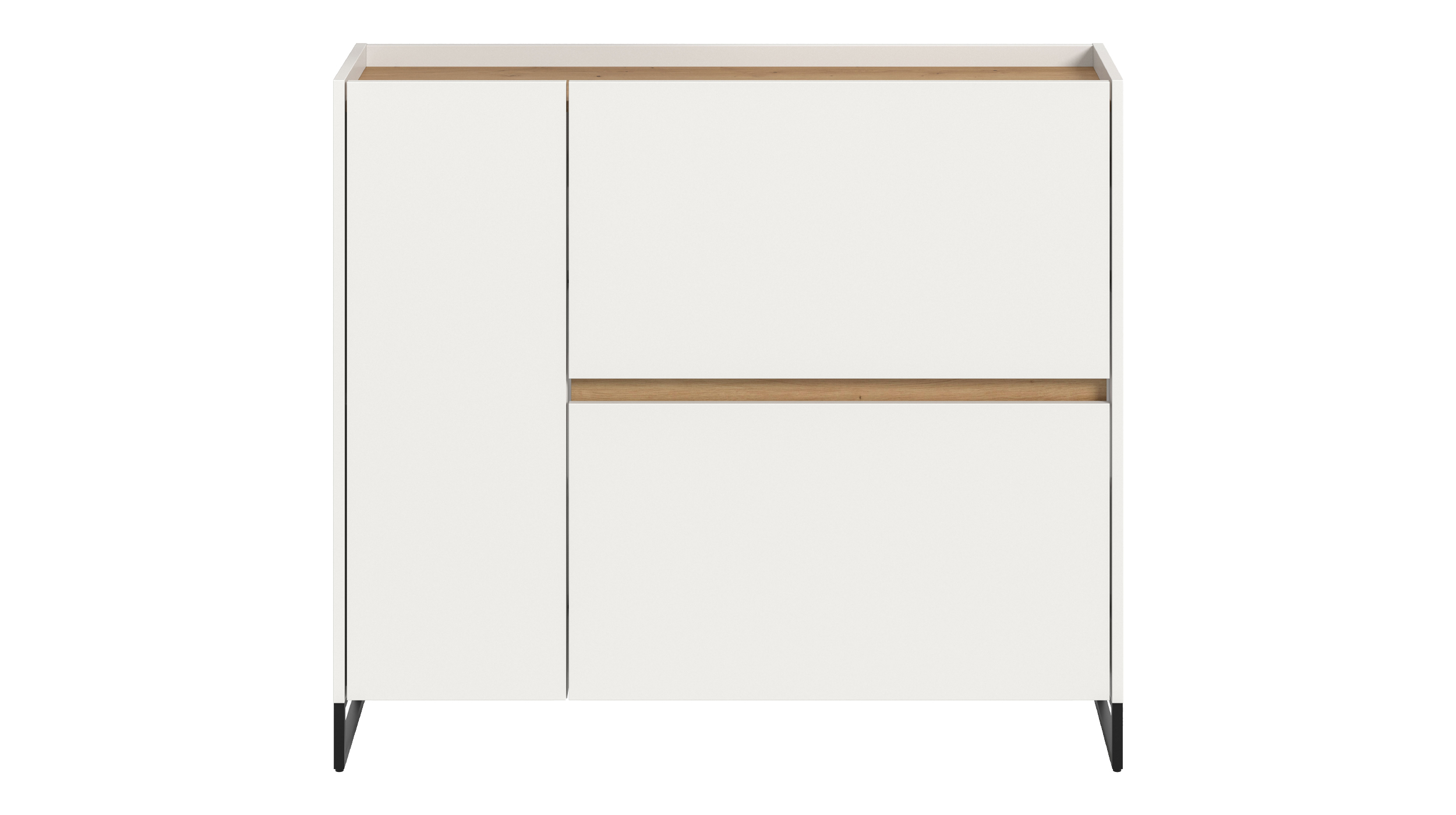 Schuhschrank weiß Artisan Eiche 110 x 94 cm - 3-türig - DRIVE