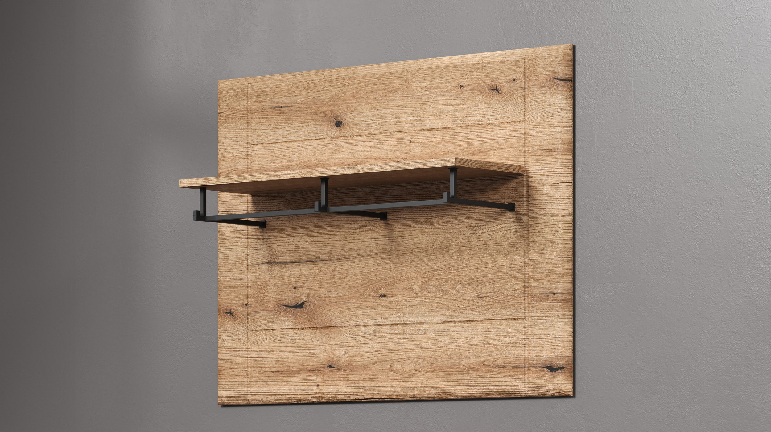 Wandgarderobe Paneel 91 x70 cm Eiche - JARON