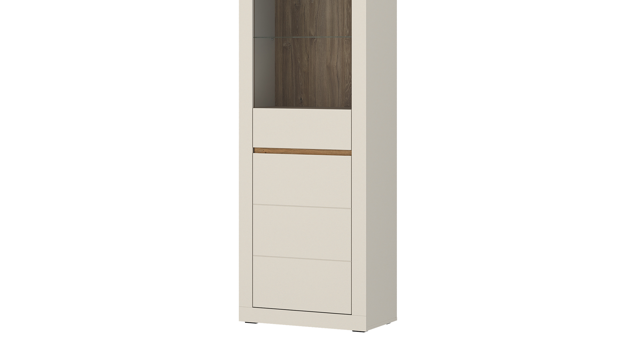 Vitrine mit Beleuchtung Eiche beige - Breite 64 cm - NAXXAR