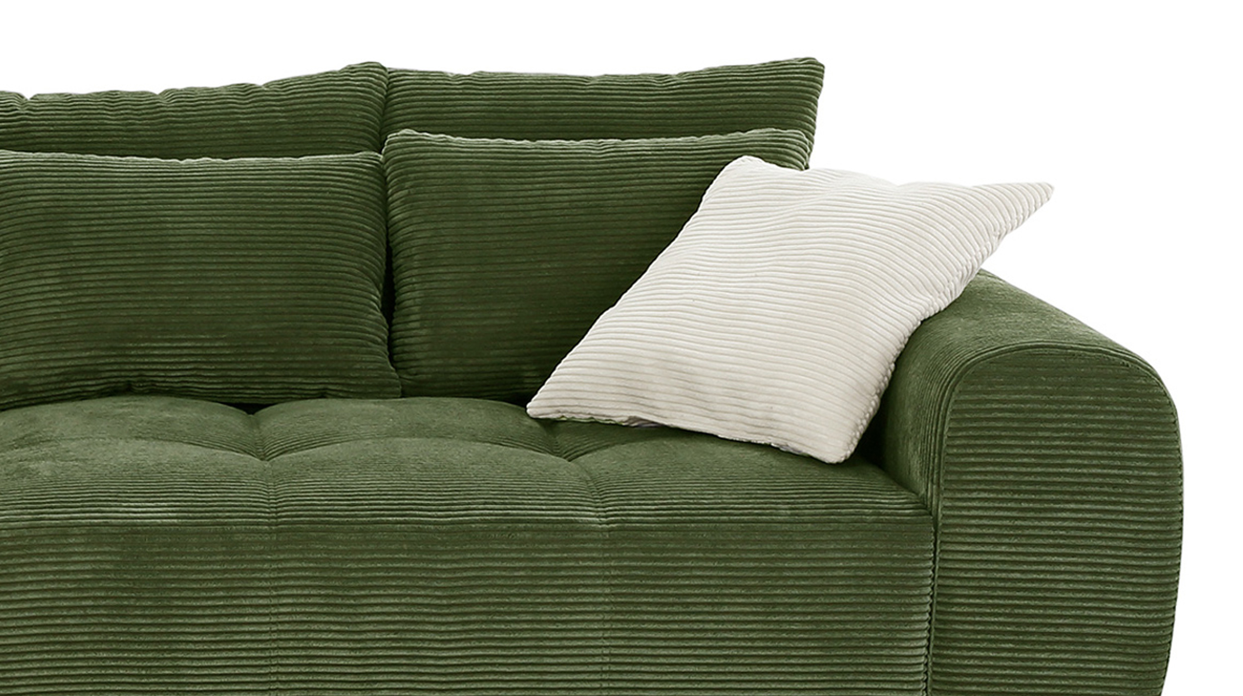 Big Sofa Cord grün - 308 cm - Federkern - JANNI