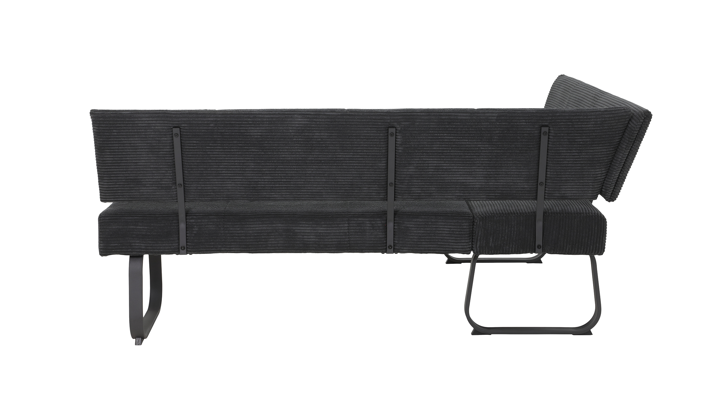 Eckbank Cord anthrazit 202 x 152 cm Bank - OLESSA