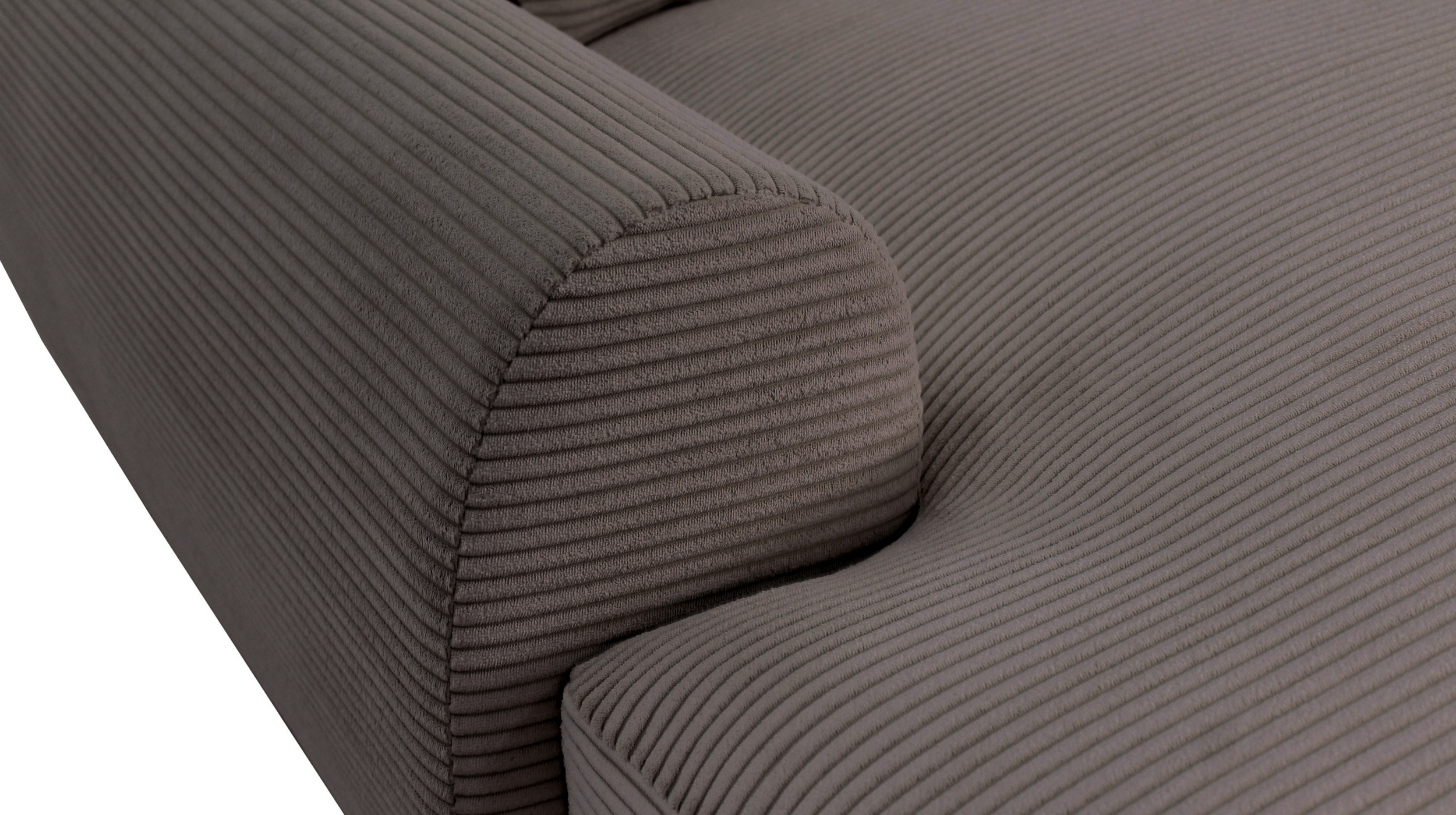 Ecksofa grau Cord 265 x 180 cm OT links - MARK