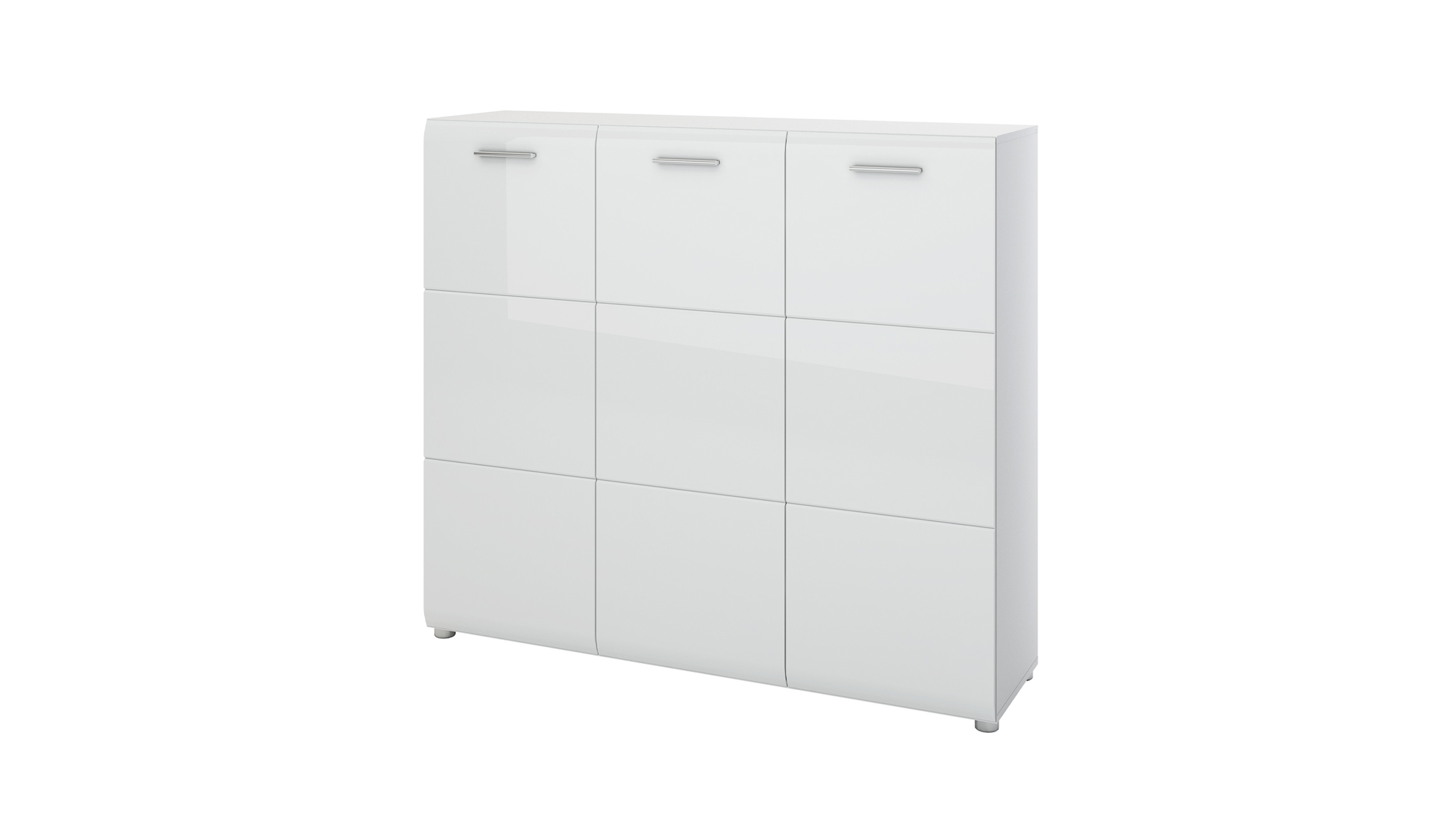 Schuhschrank weiß hochglanz 135 cm x 120 cm - MERANO