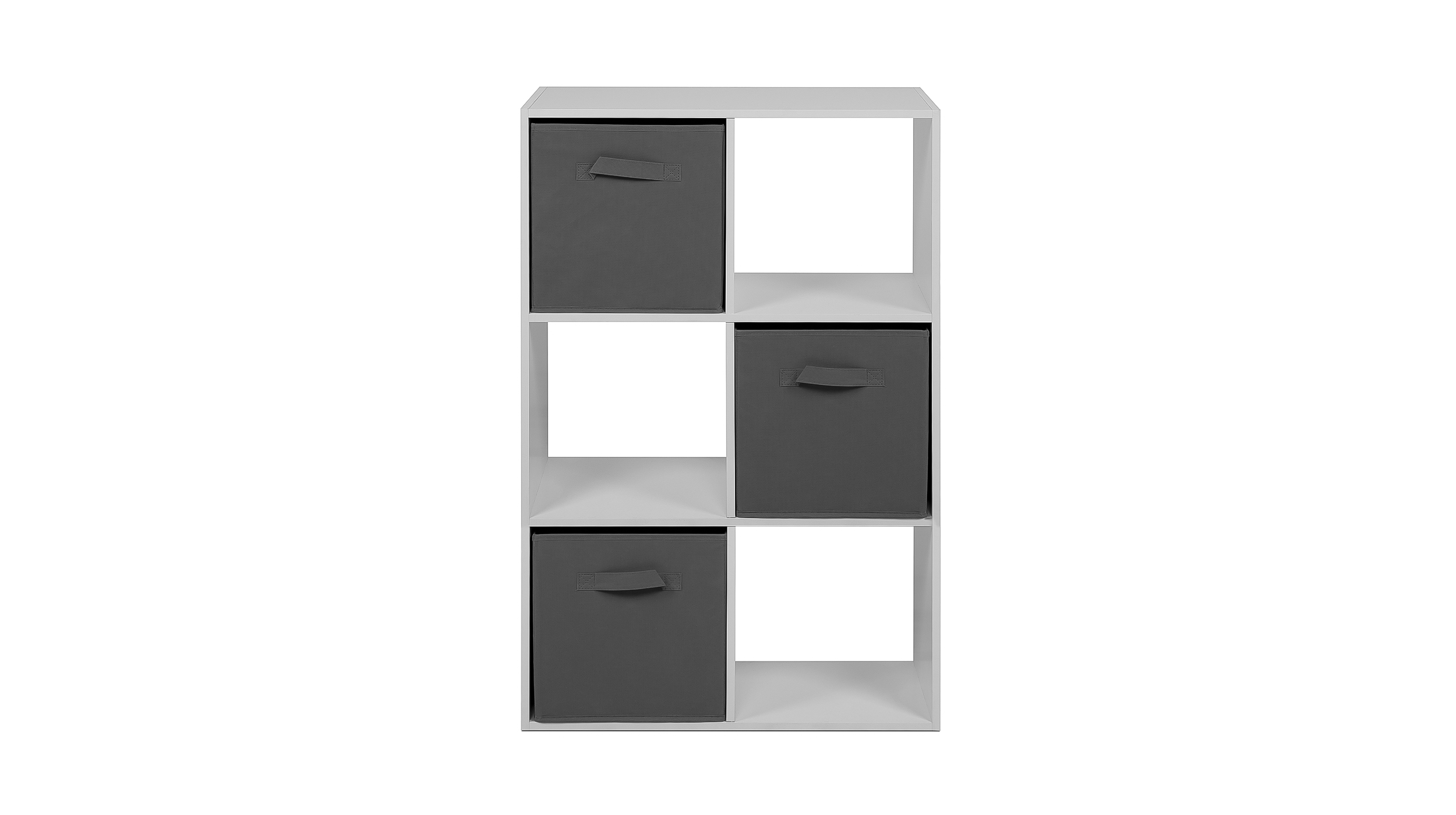 Standregal weiß 60 x 89 cm 6 Fächer - inkl. 3 Faltboxen - ARVIKA