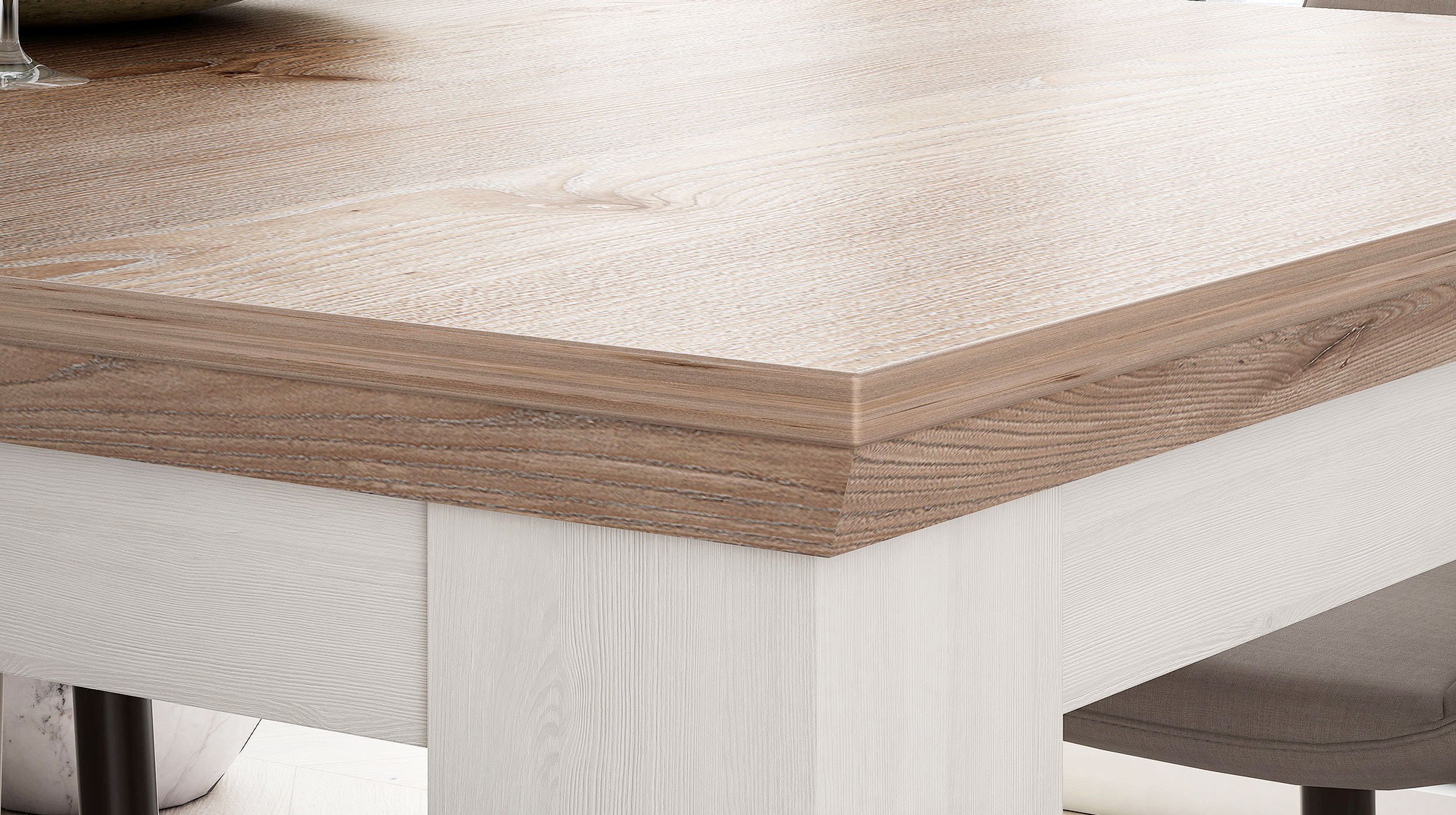 Esstisch 160 - 206 cm ausziehbar Eiche Holzdekor - ILOPPA