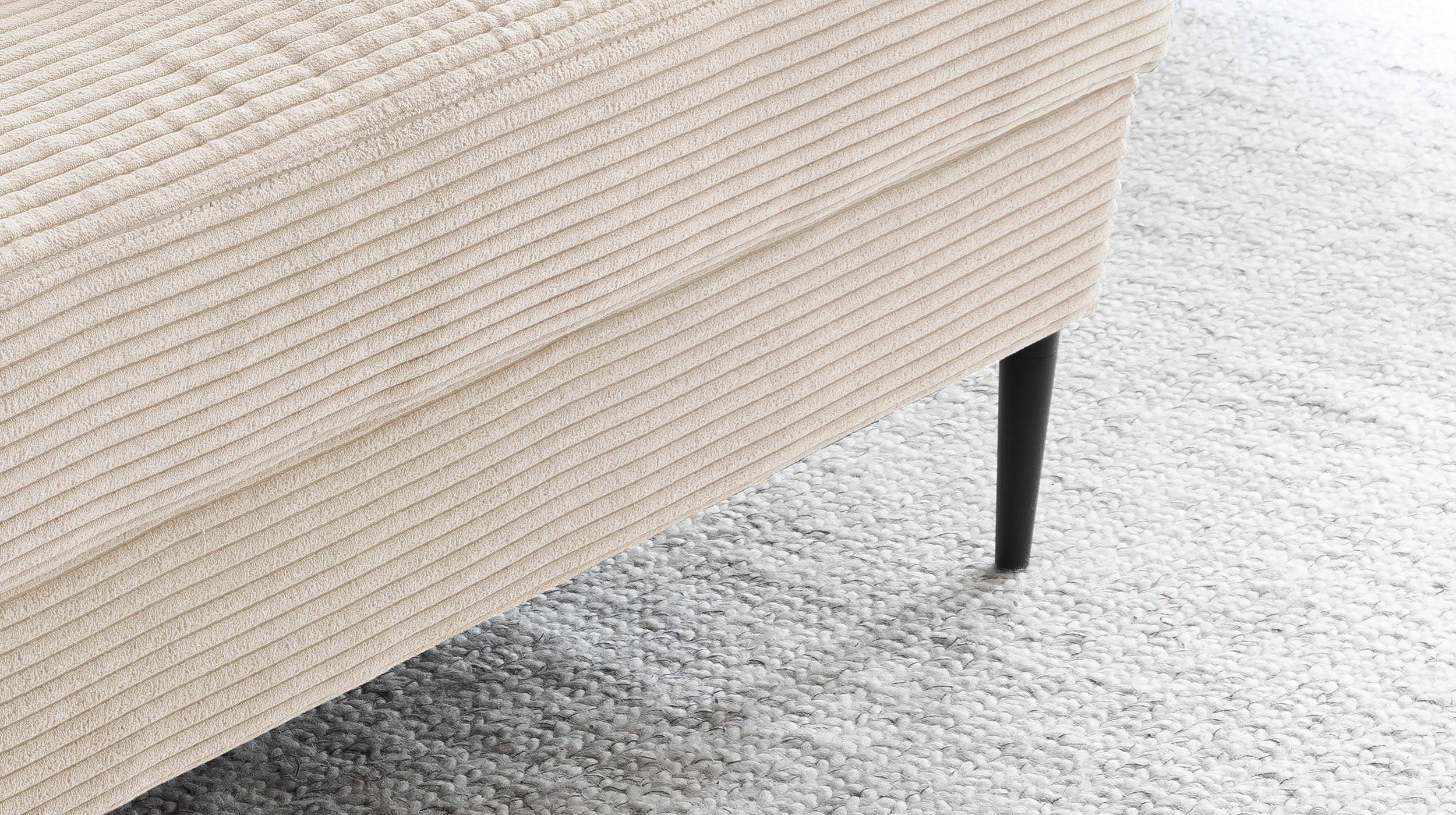 Hocker Sitzhocker 140 x 75 cm Cordbezug creme - SUMMER