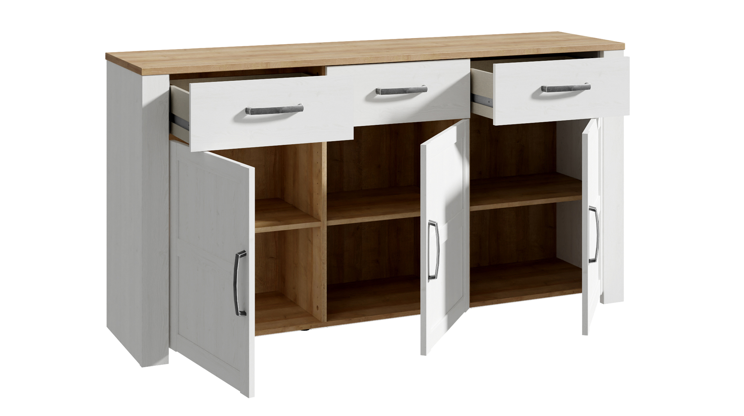 Sideboard mit 3 Schubladen Sibiu Lärche - Eiche - 166 cm - BOHOL