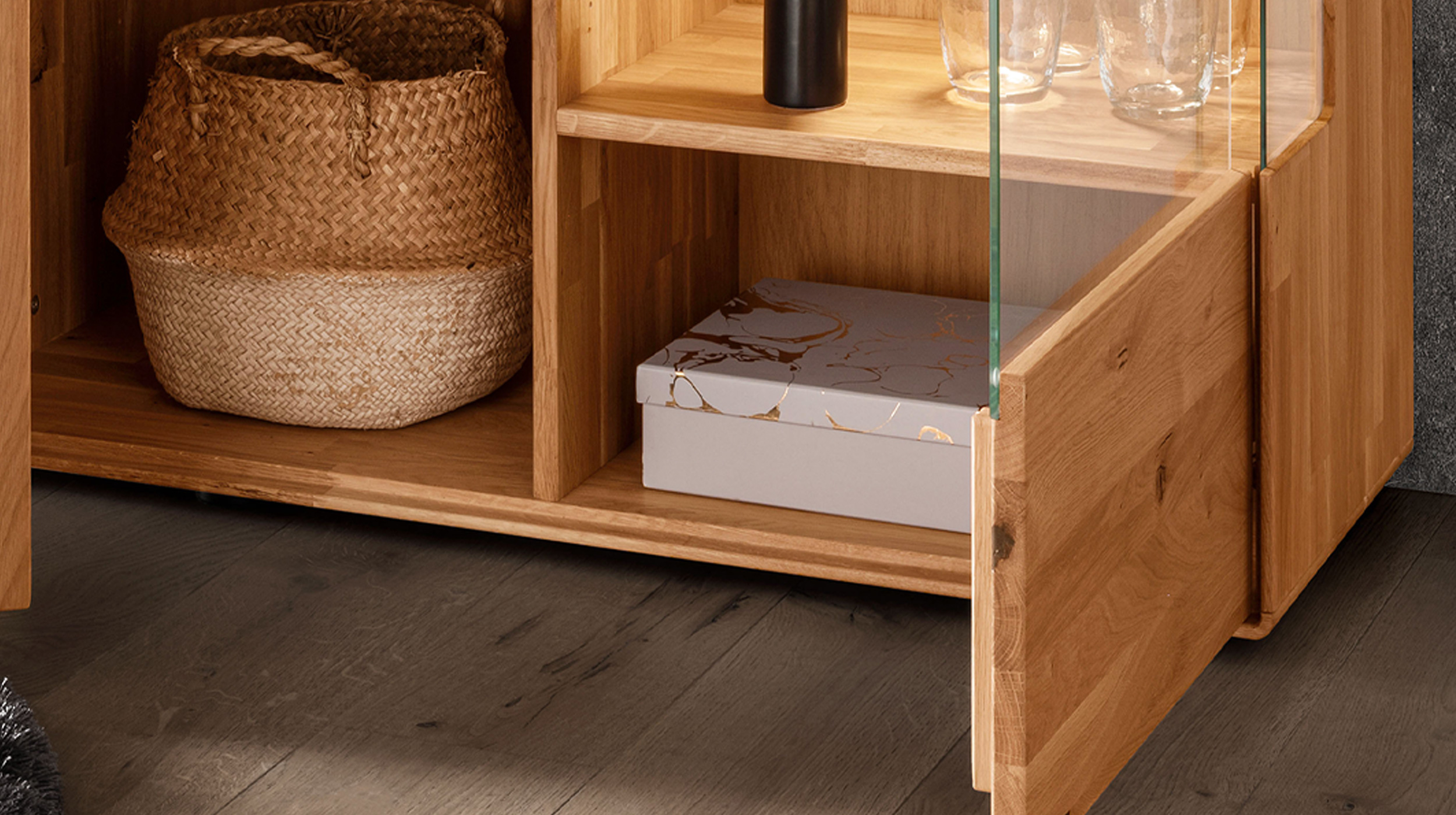 Sideboard Wildeiche massiv geölt - montiert - 150 cm - TORVEN