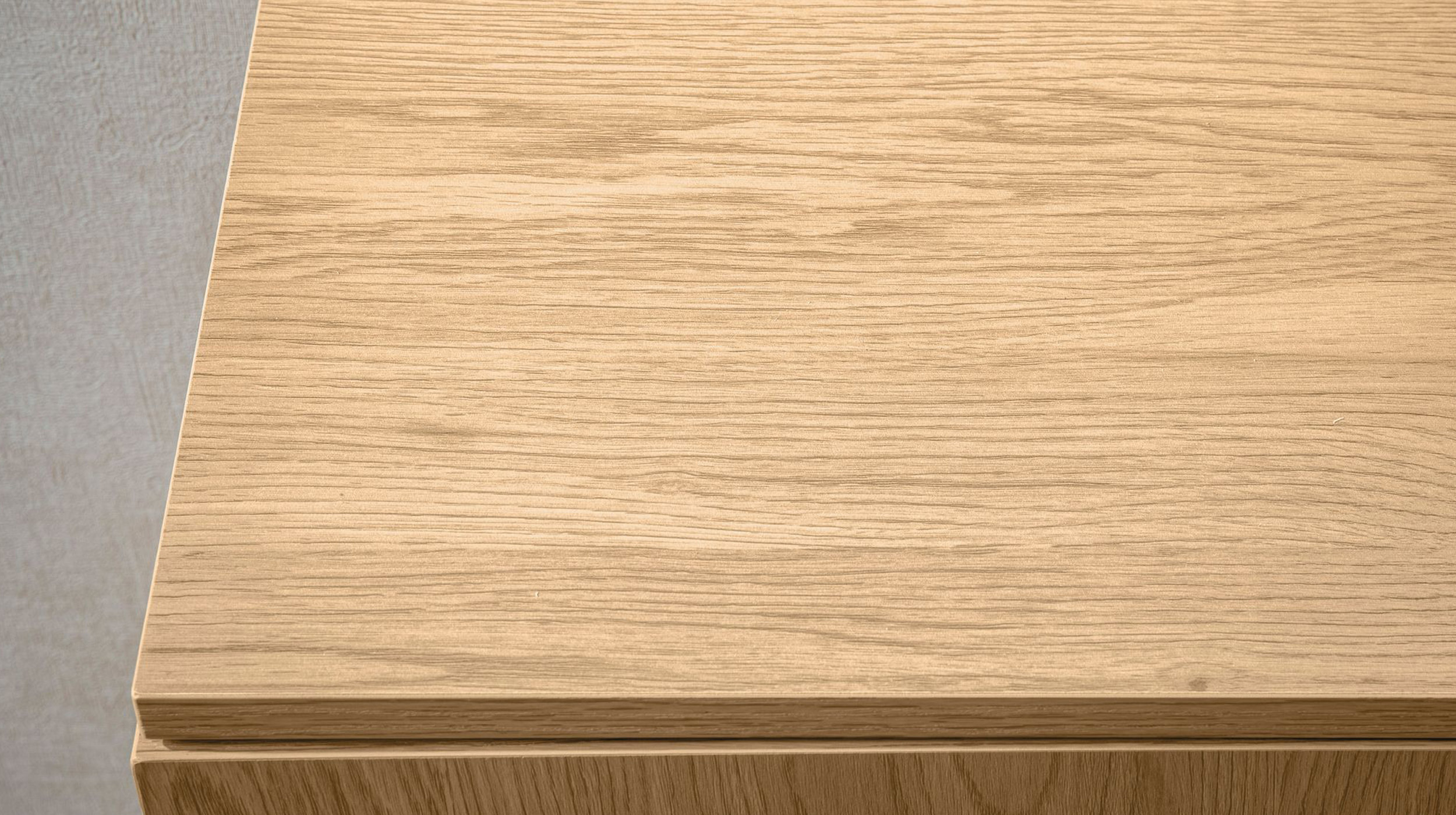 Sideboard Eiche Holzdekor - Polyrattan 140 cm - 3-türig - RATVAN